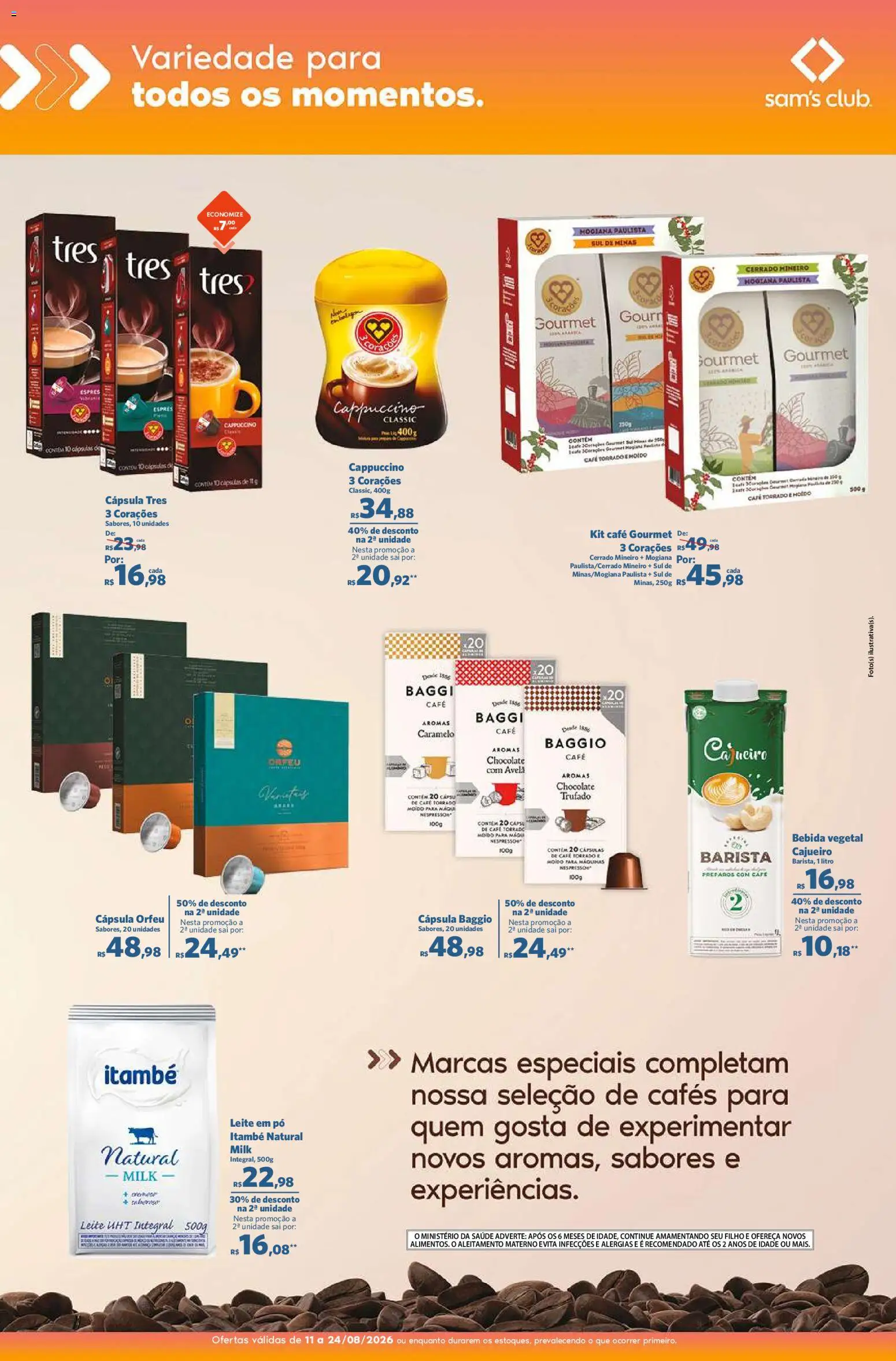 Sam's Club Folheto - válido de 11/08/2026 | Página: 6 | Produtos: Pó, Chocolate, Leite em pó, Avelã
