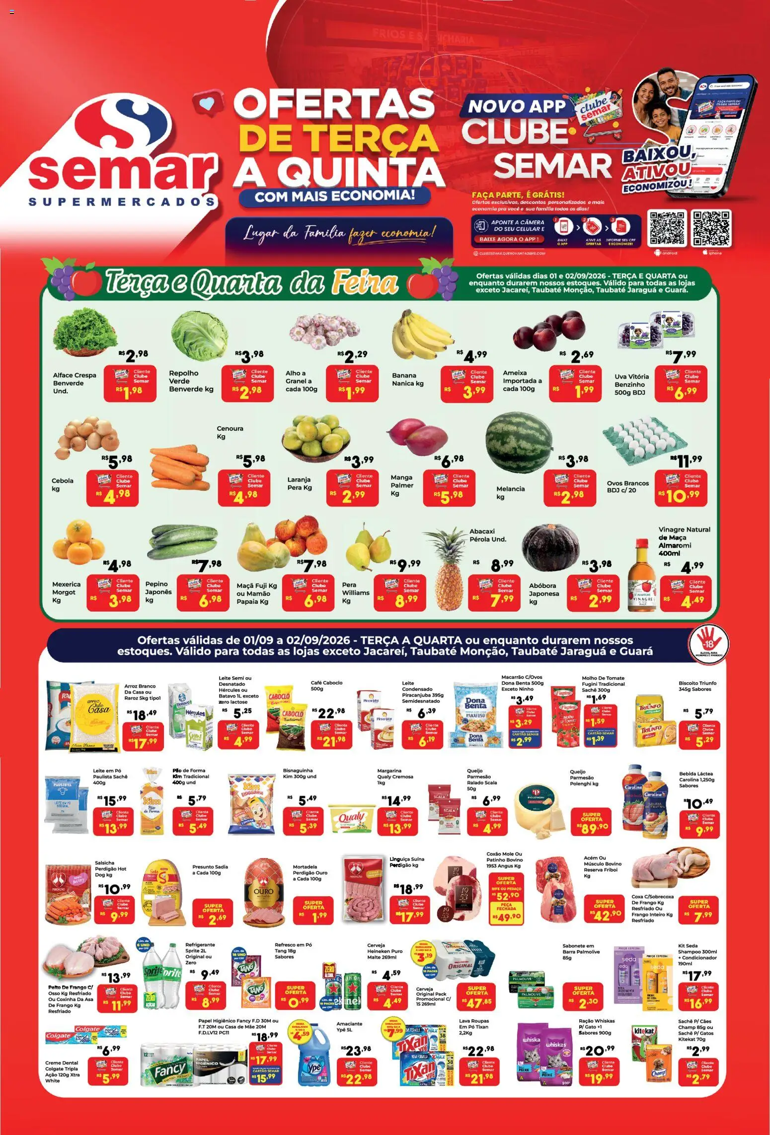 Semar Supermercado Folheto - válido de 01/09/2026 | Página: 1 | Produtos: Mexerica, Tomate, Vinagre, Pão de forma