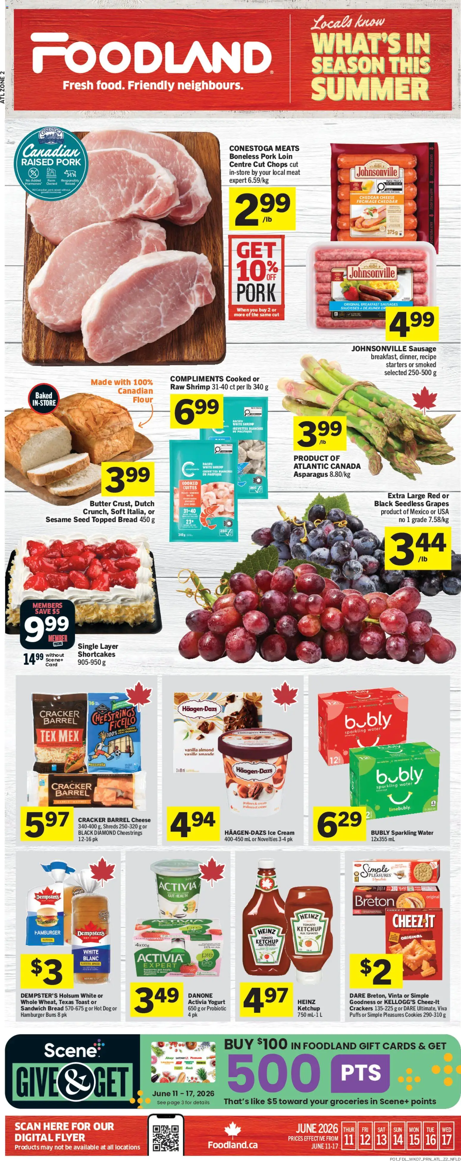 Foodland flyer valid from 11.06.2026 | Page: 1 | Products: Cream, Cookies, Ice cream, Cheese