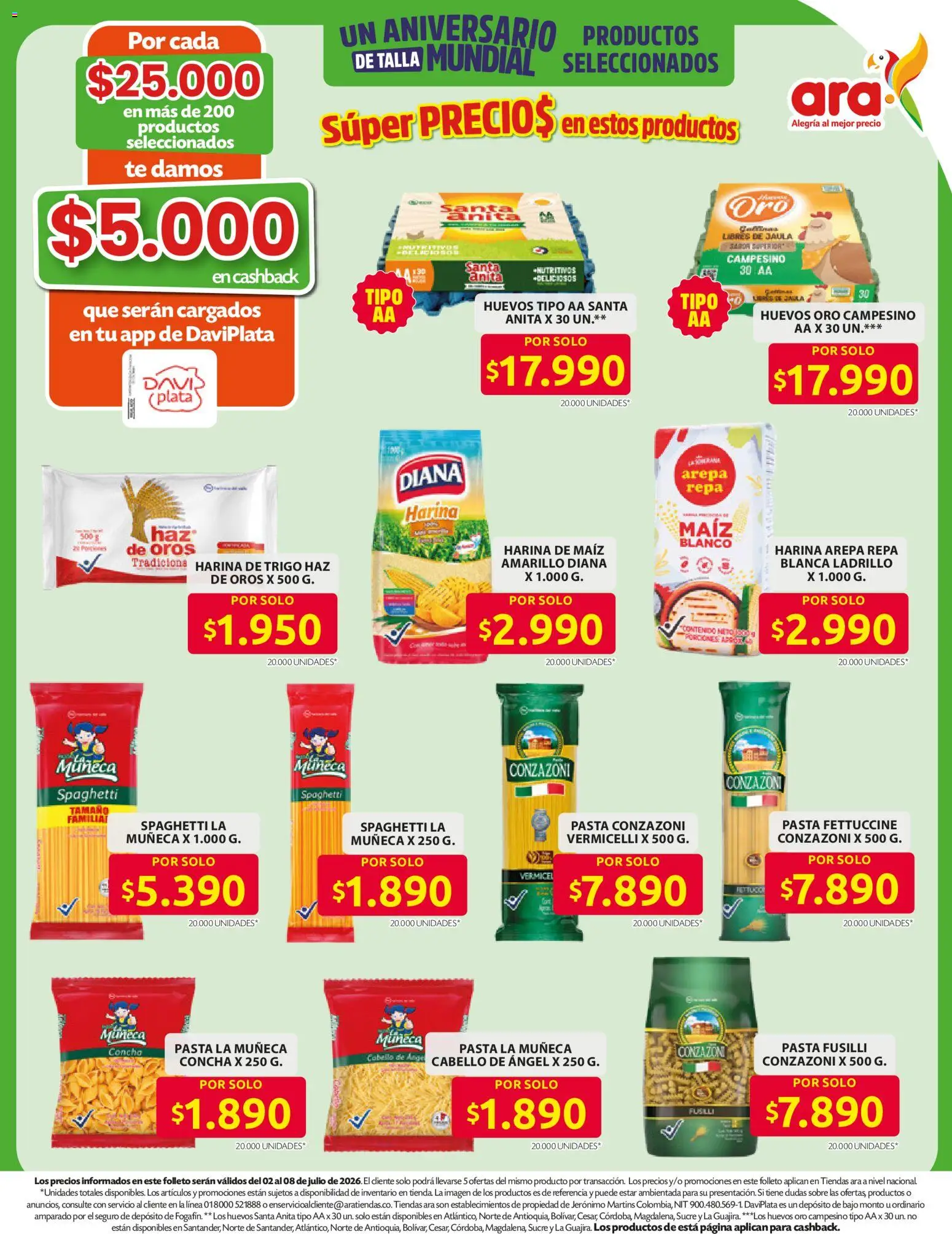 Ara revista - valida desde el 11/06/2026 | Página: 6 | Productos: Té, Pasta, Sobre, Huevos