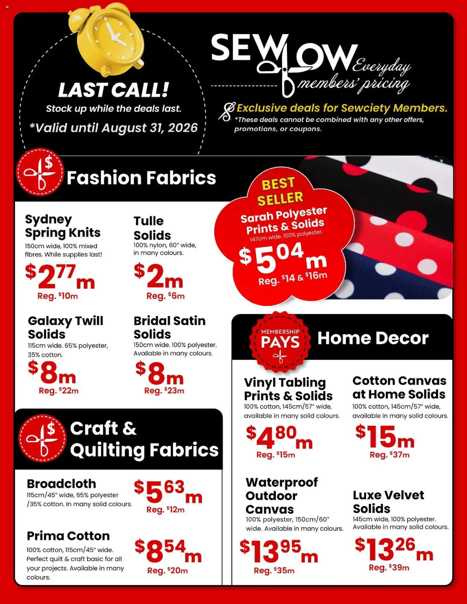 Fabricland flyer valid from Aug 1, 2026 | Page: 6