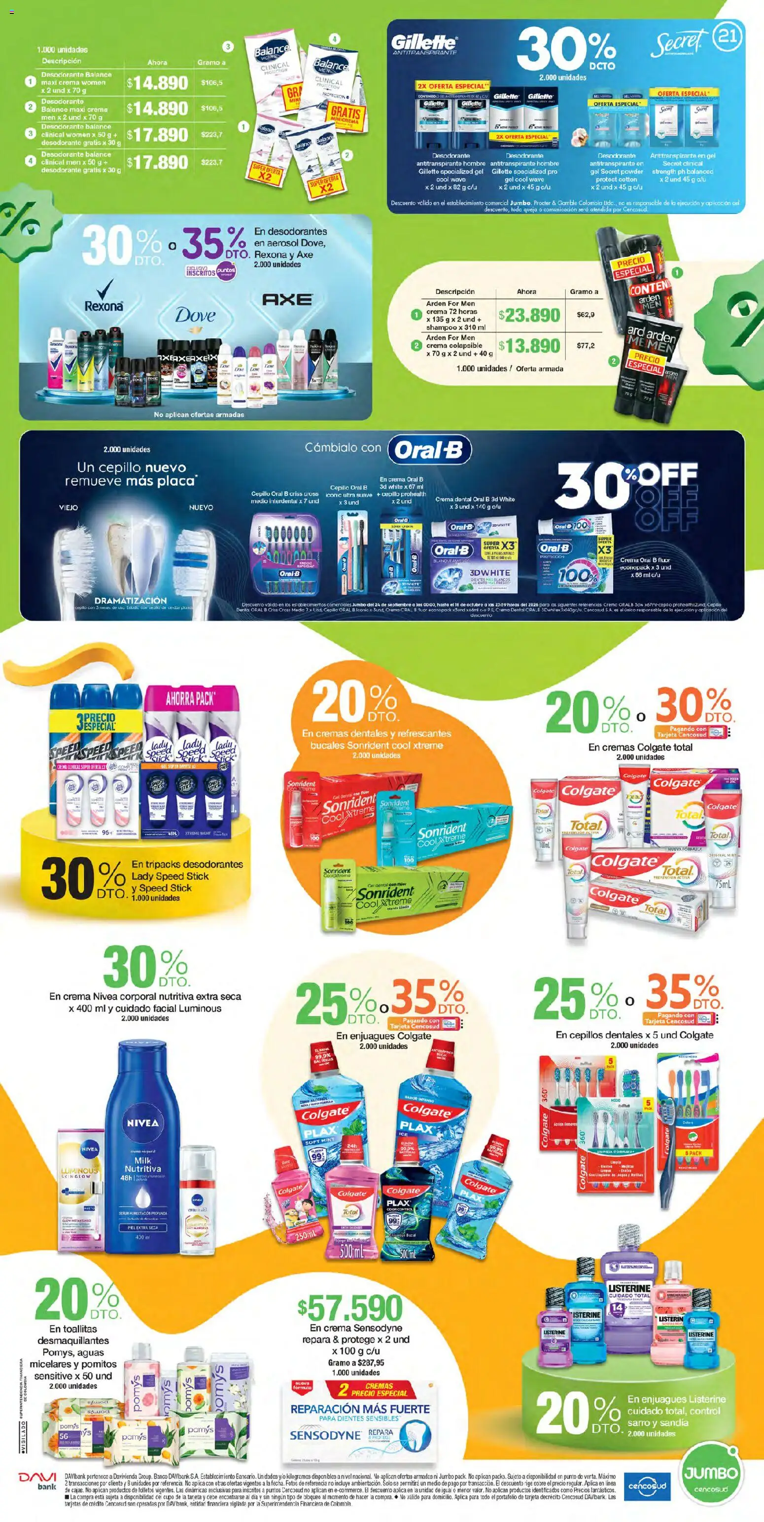 Jumbo revista - valida desde el 24/09/2026 | Página: 21 | Productos: Crema, Banco, Enjuague bucal, Crema dental