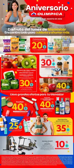 Olímpica catálogo disfruta del lunes de bienestar -  Vista previa de la revista de la tienda Olímpica valido desde el 03/08/2026