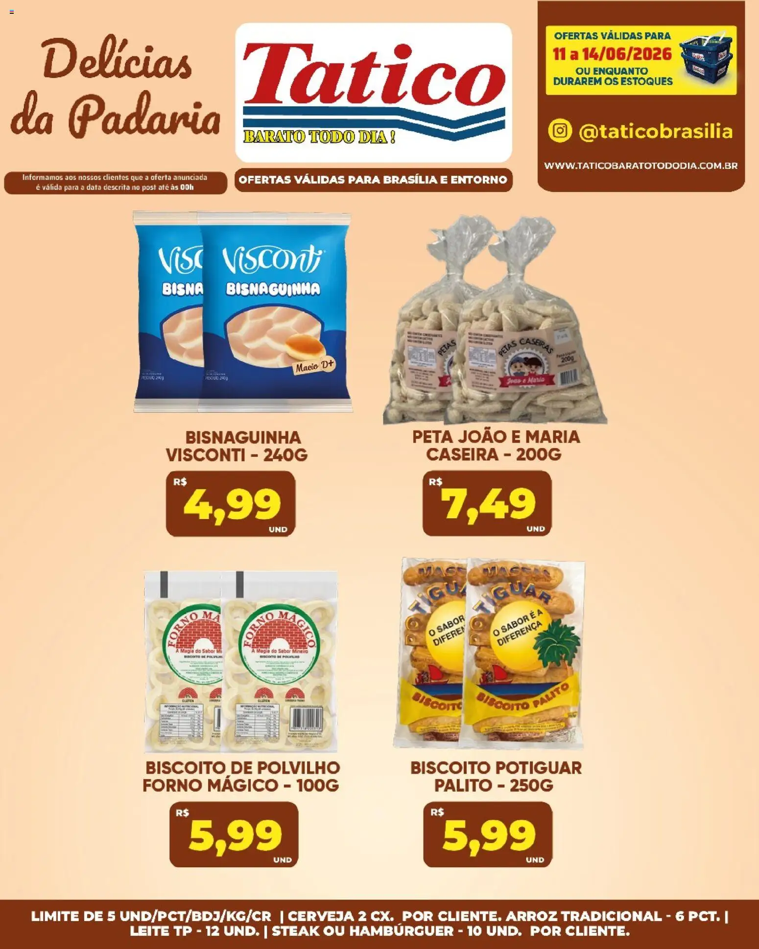 Tatico Folheto - válido de 12.06.2026 | Página: 59 | Produtos: Biscoito, Polvilho, Arroz, Hambúrguer