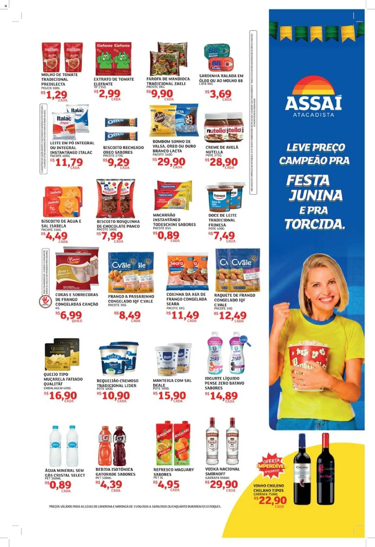 Assaí Atacadista Folheto - válido de 15.06.2026 | Página: 3 | Produtos: Macarrão, Sal, Rosquinha, Avelã