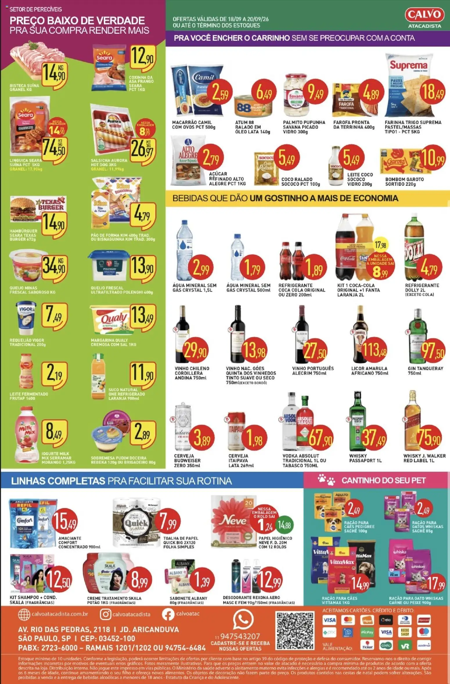 Calvo Atacadista Folheto - válido de 18/09/2026 | Página: 2 | Produtos: Cola, Cerveja, Atum, Ração