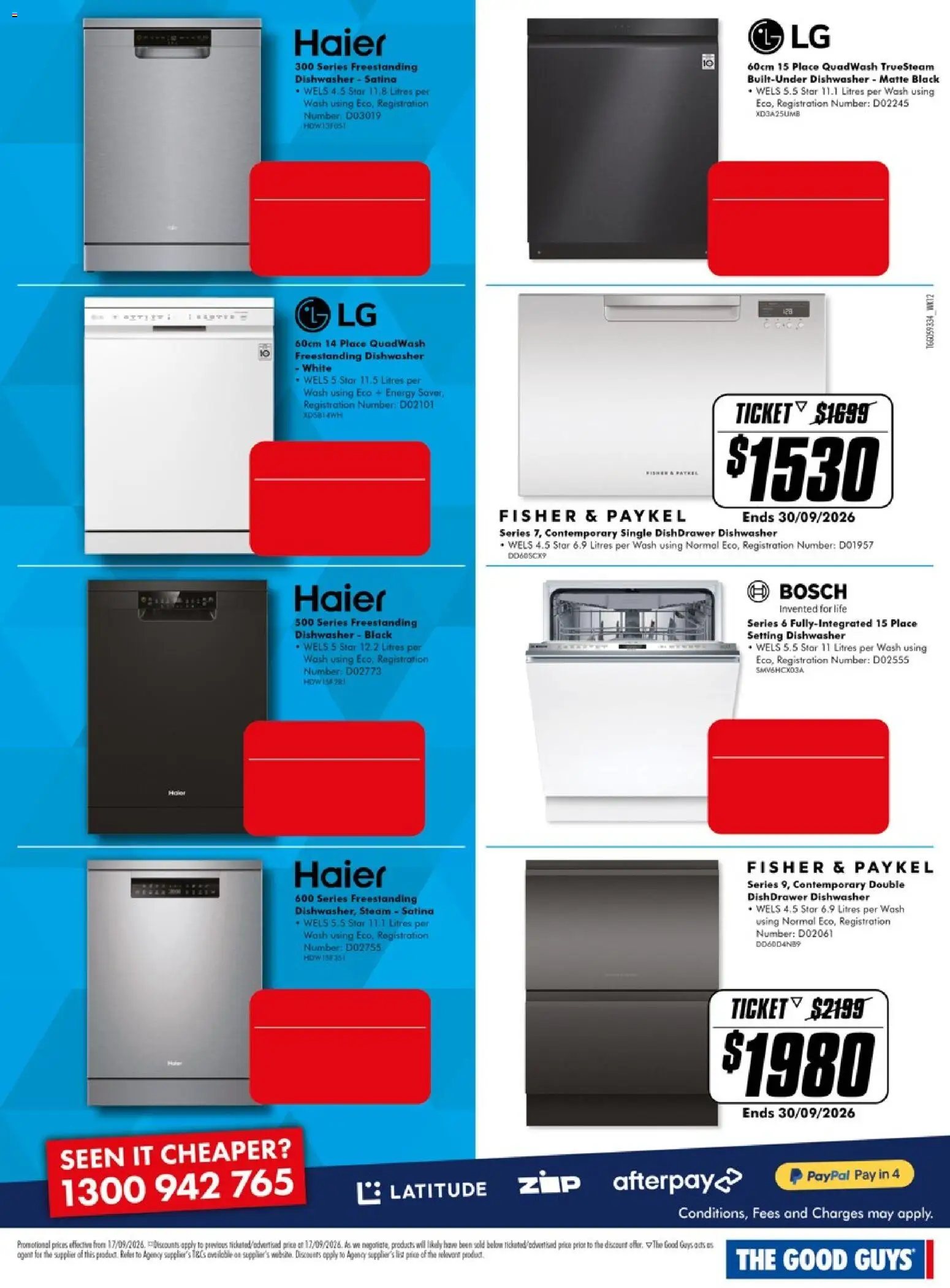 The Good Guys catalogue - valid from 16/09/2026 | Page: 12 | Products: Drawer, Dishwasher