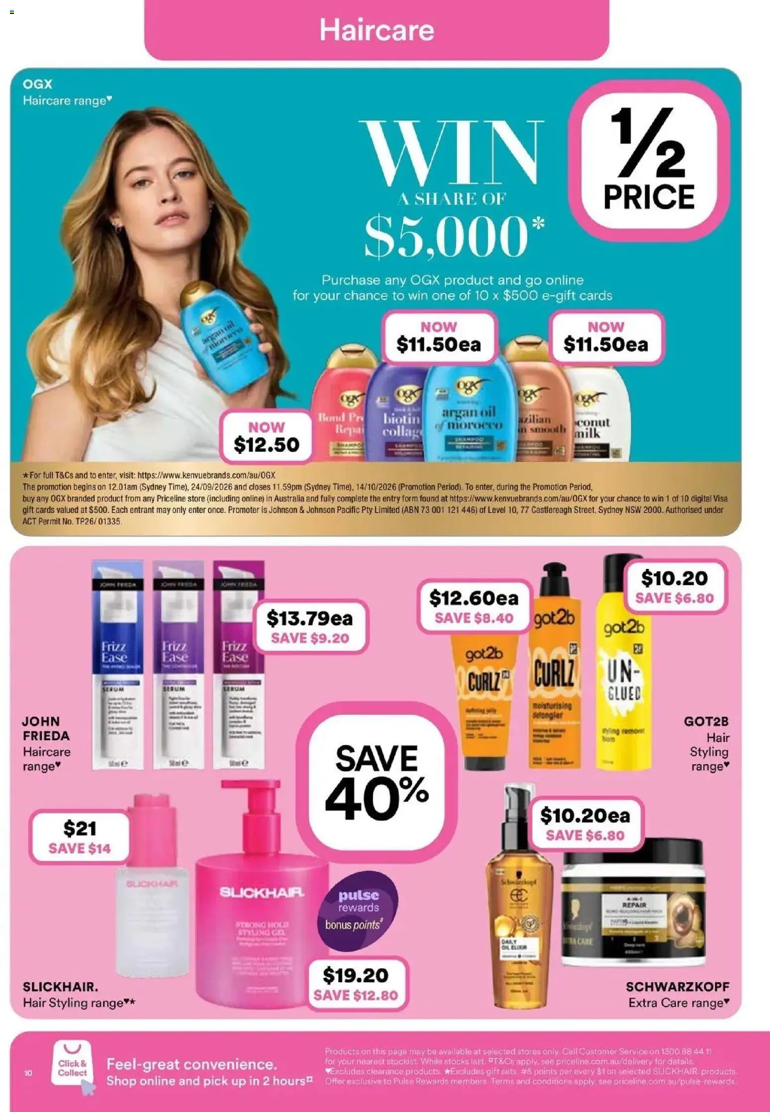 Priceline Pharmacy catalogue Fairfield - 24/09/2026 > weekly / monthly specials | Page: 10 | Products: Oil, Argan oil, Hair styling, Digital