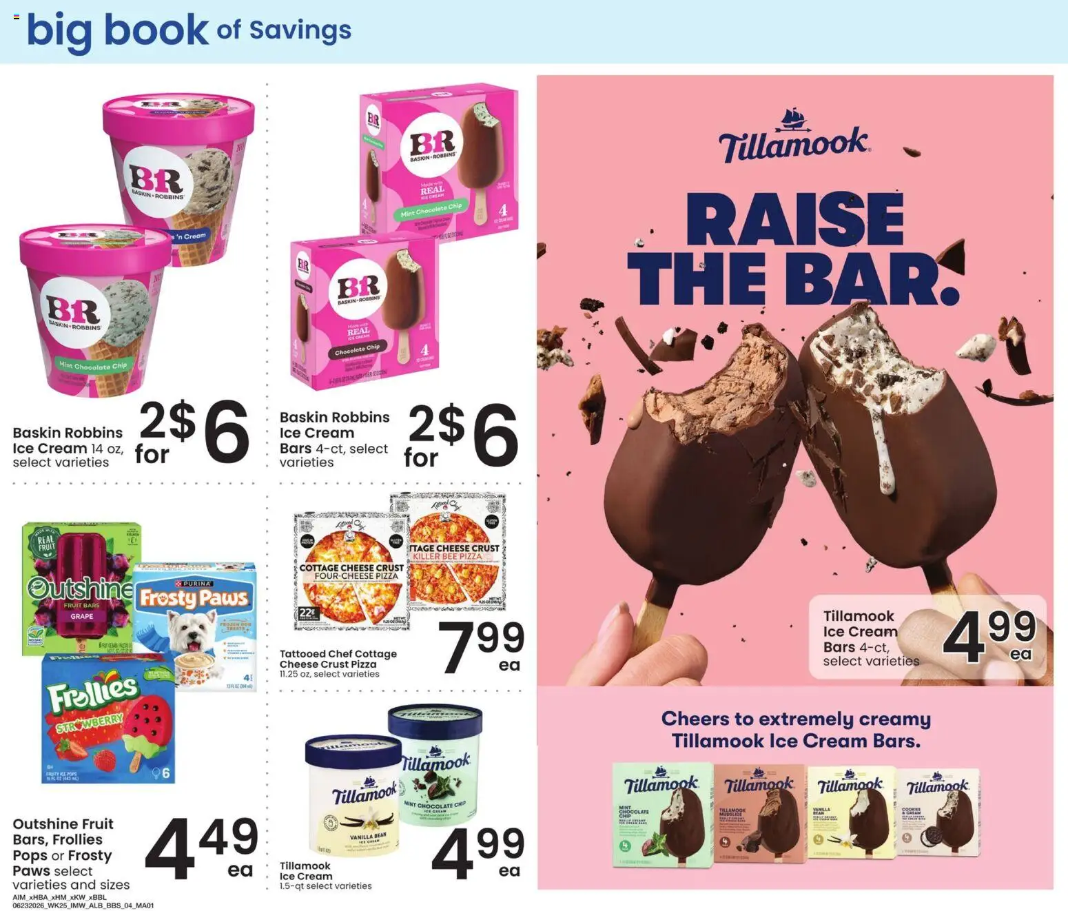 Albertsons Big Book of Savings - valid from 06/23/2026 | Page: 4 | Products: Pizza, Cream, Cottage cheese, Ice cream
