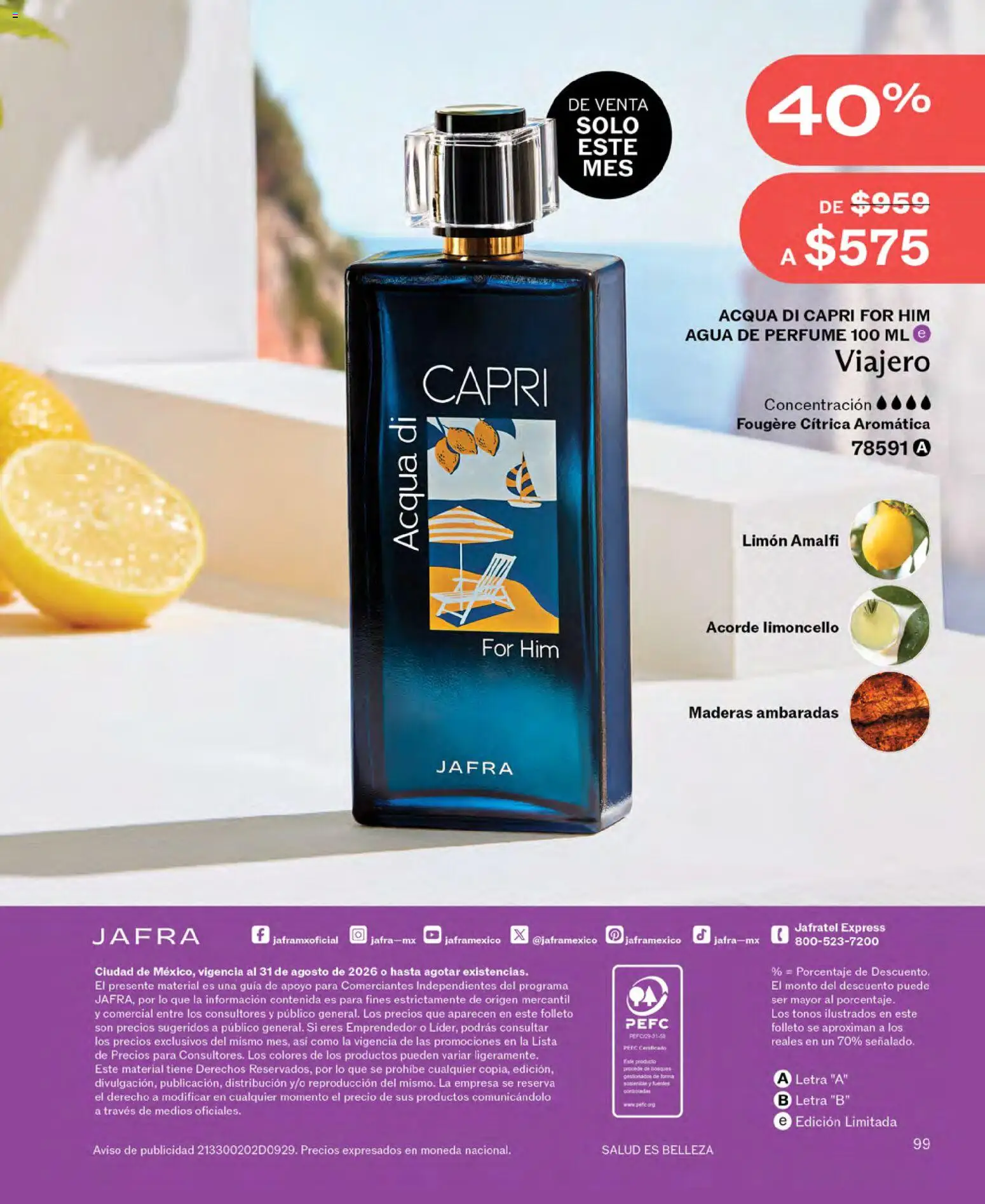 Nuevas ofertas de JAFRA válidas en toda la República Mexicana desde el 01/08/2026. ¡Encuentra las mejores ofertas en JAFRA catálogo! | Página: 99