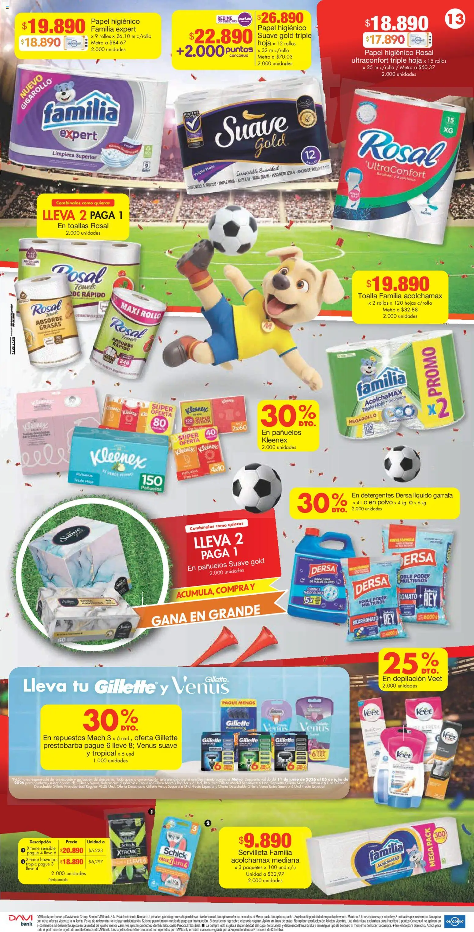 Metro revista - valida desde el 11.06.2026 | Página: 13 | Productos: Peso, Toalla, Toallas, Polvo