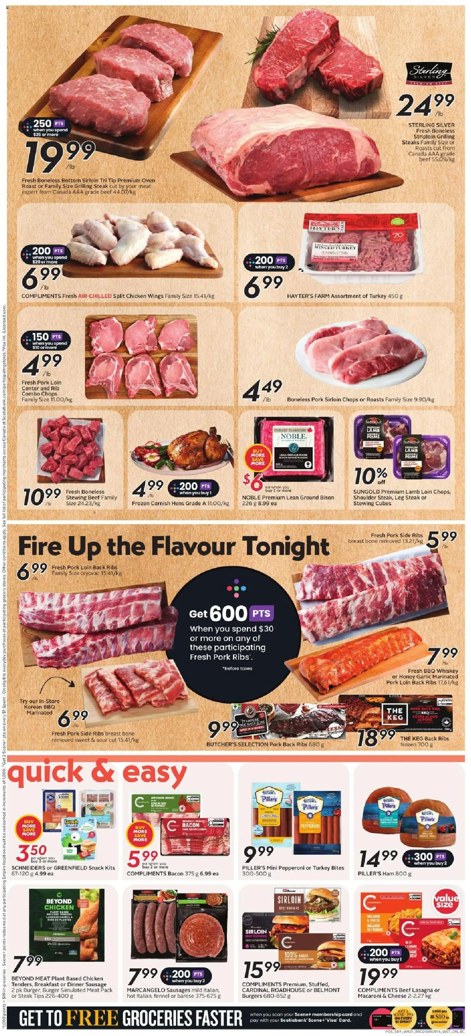 Safeway flyer valid from Sep 17, 2026 | Page: 7 | Products: Whiskey, Oven, Roast, Pork loin