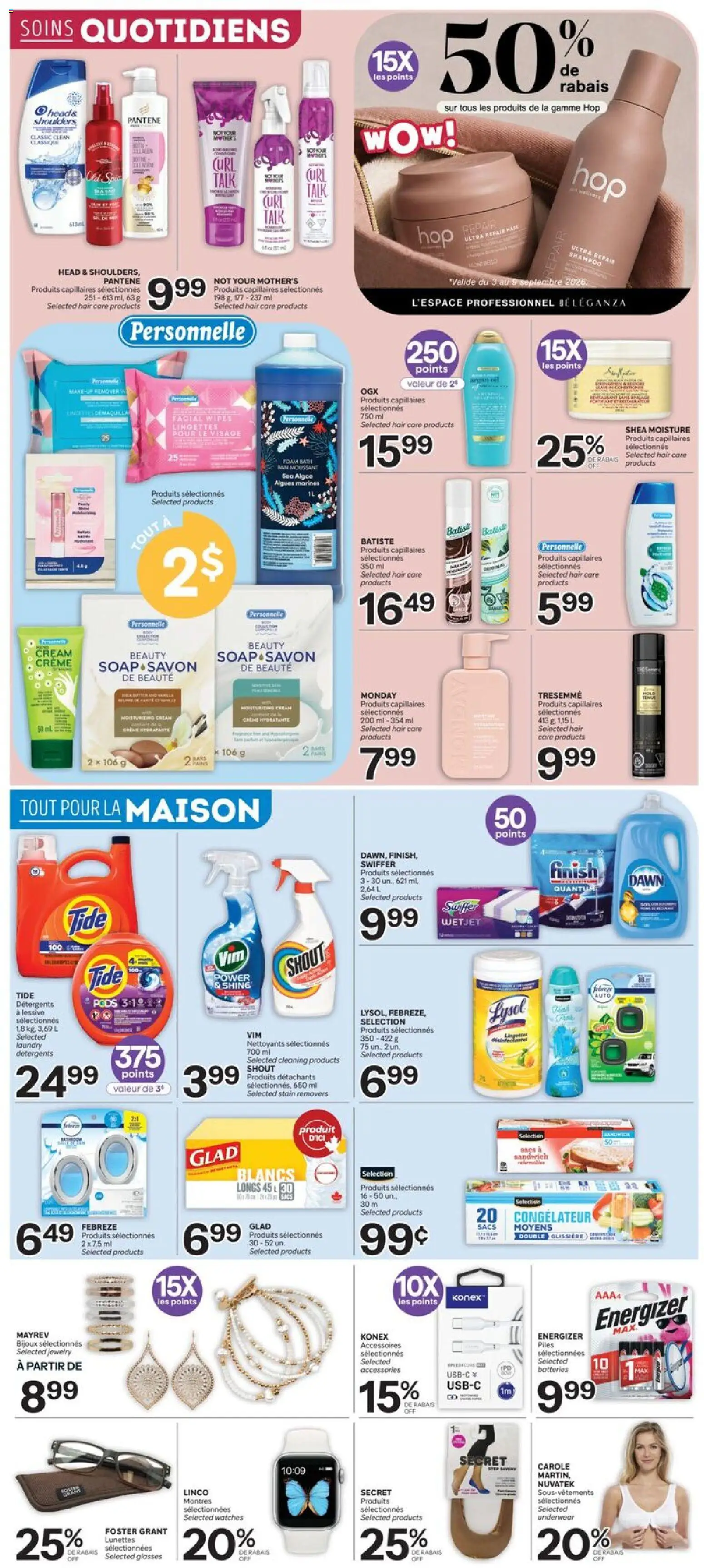 Brunet flyer valid from Sep 3, 2026 | Page: 7 | Products: Shampoo, Soap, Watches, Bath