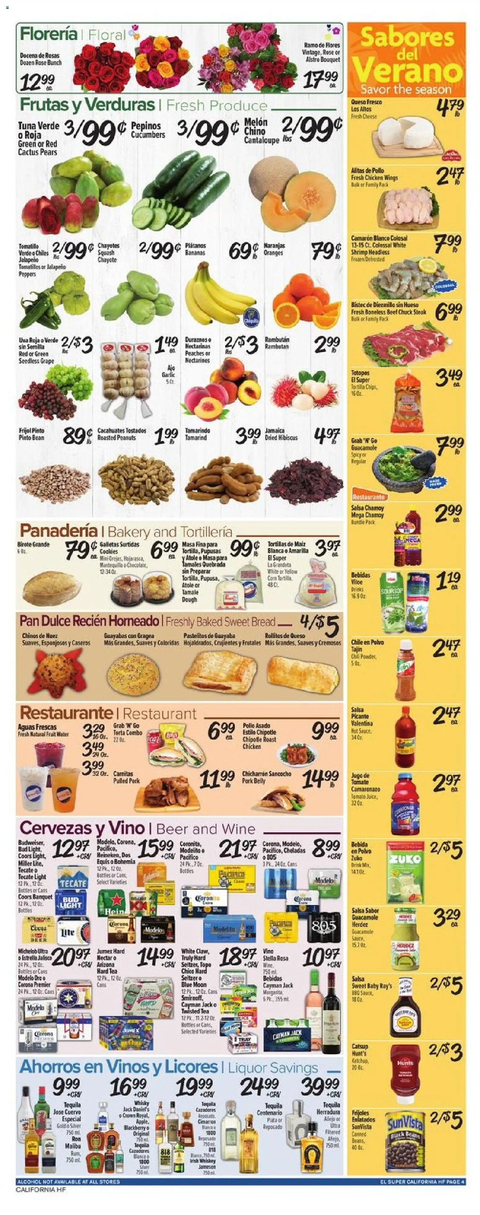 El Super Weekly Ad - valid from 08/12/2026 | Page: 4 | Products: Malibu, Cucumbers, Tortillas, Garlic