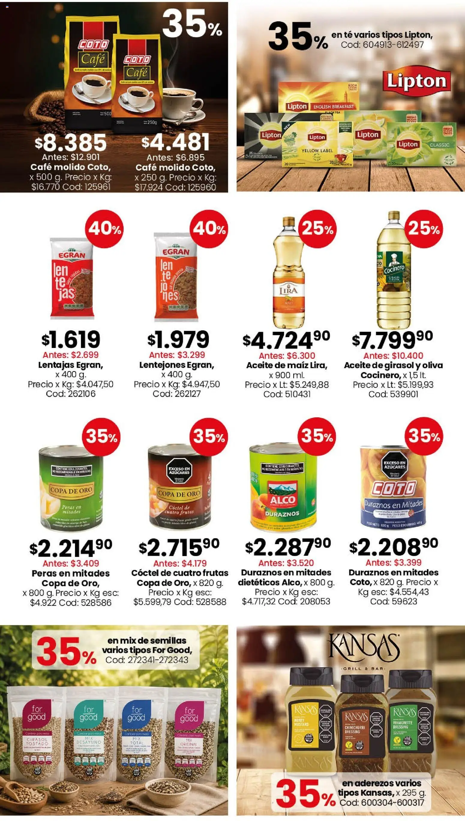 Coto - Almacén y bebida │ válido desde el 10/08/2026 | Página: 3 | Productos: Peras, Aceite, Oliva, Semillas
