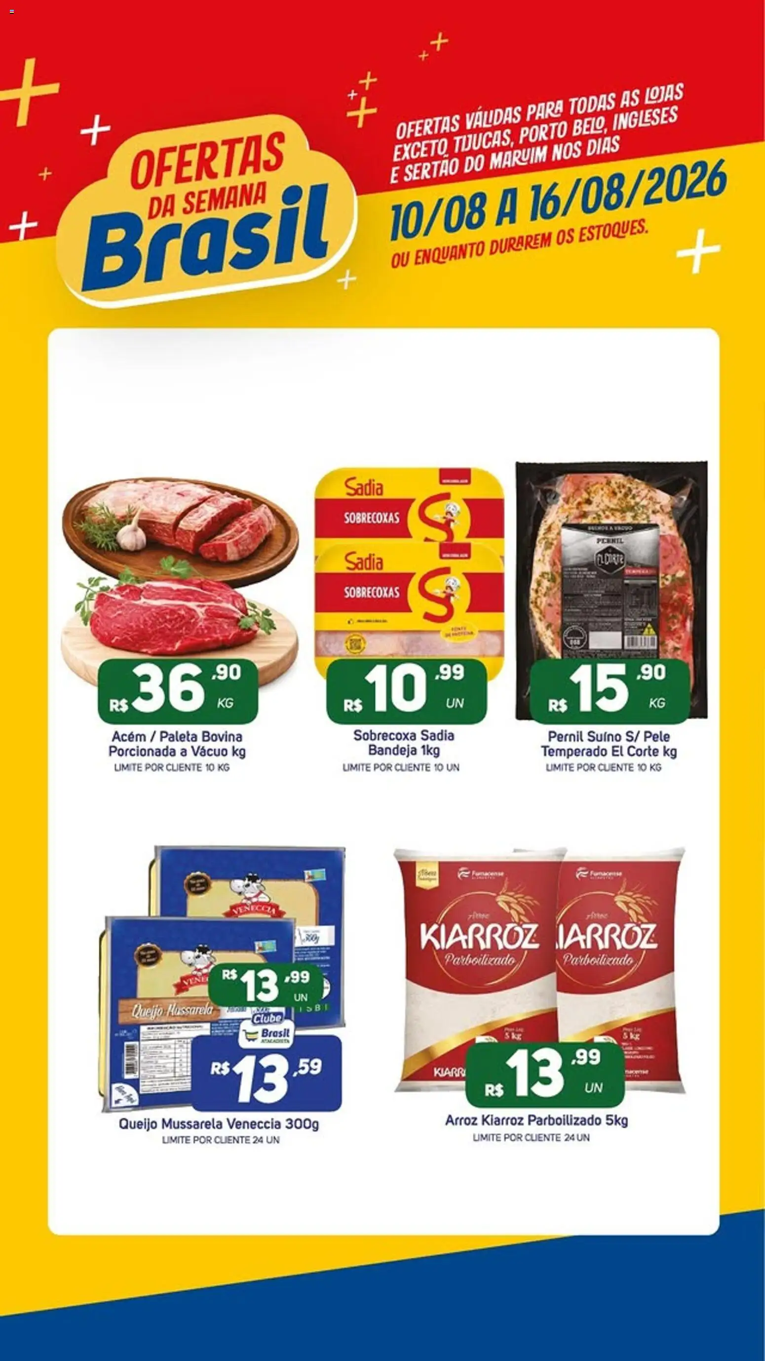 Brasil Atacadista Folheto - válido de 10/08/2026 | Página: 1 | Produtos: Pernil, Pernil suíno, Bandeja, Mussarela
