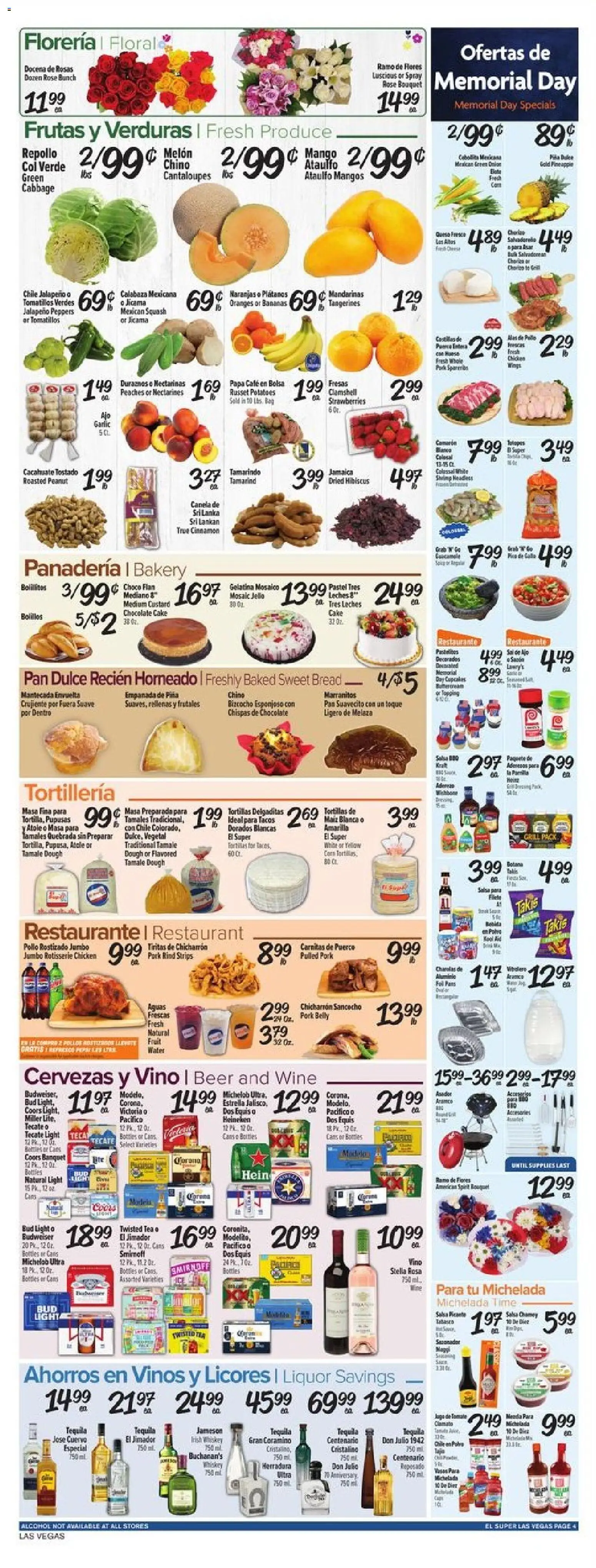 El Super Weekly Ad - NV - valid from 20.05.2026 | Page: 4 | Products: Beer, Potatoes, Water, Garlic