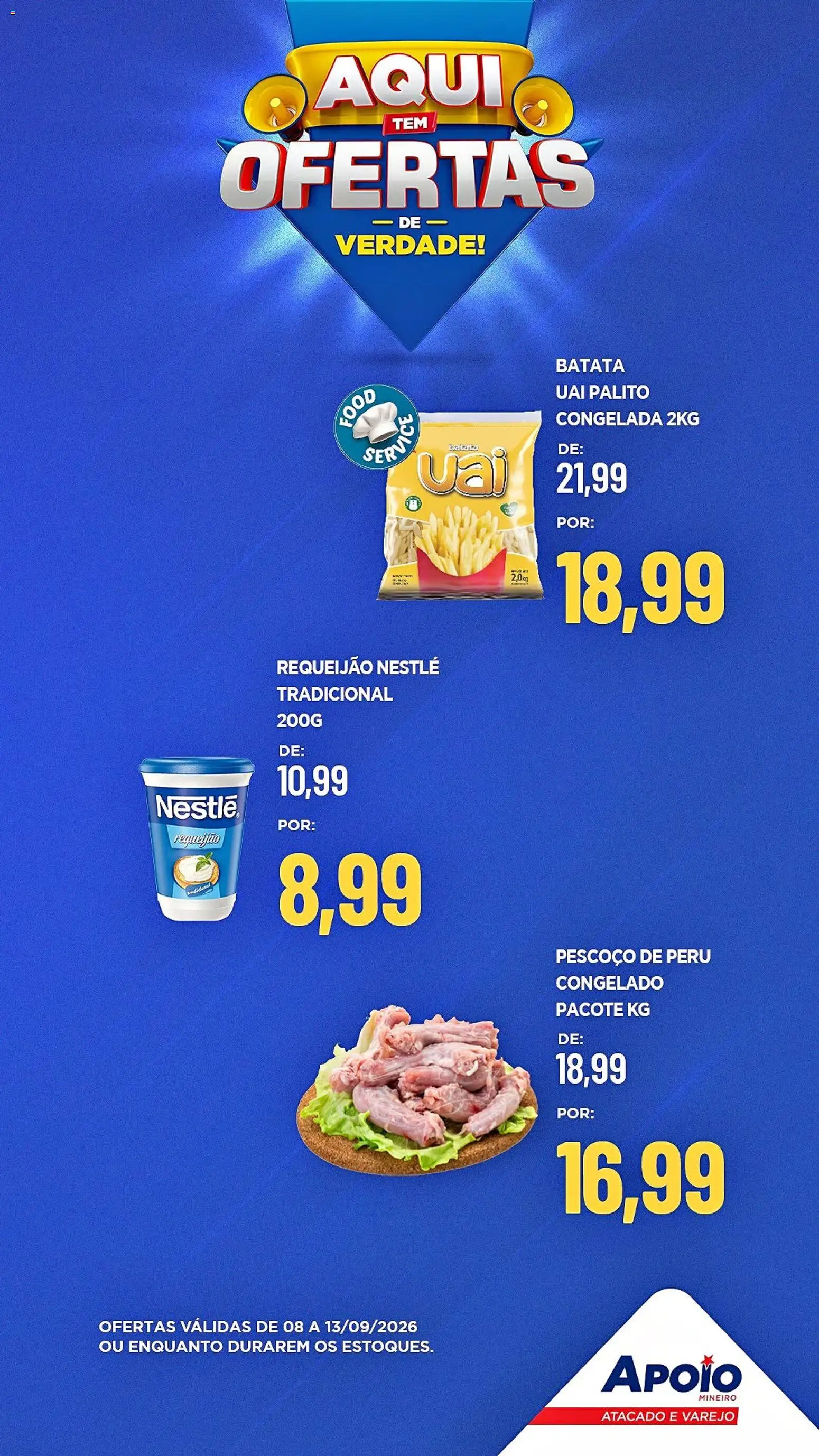 Apoio Mineiro Folheto - válido de 08/09/2026 | Página: 6 | Produtos: Peru, Batata, Requeijão