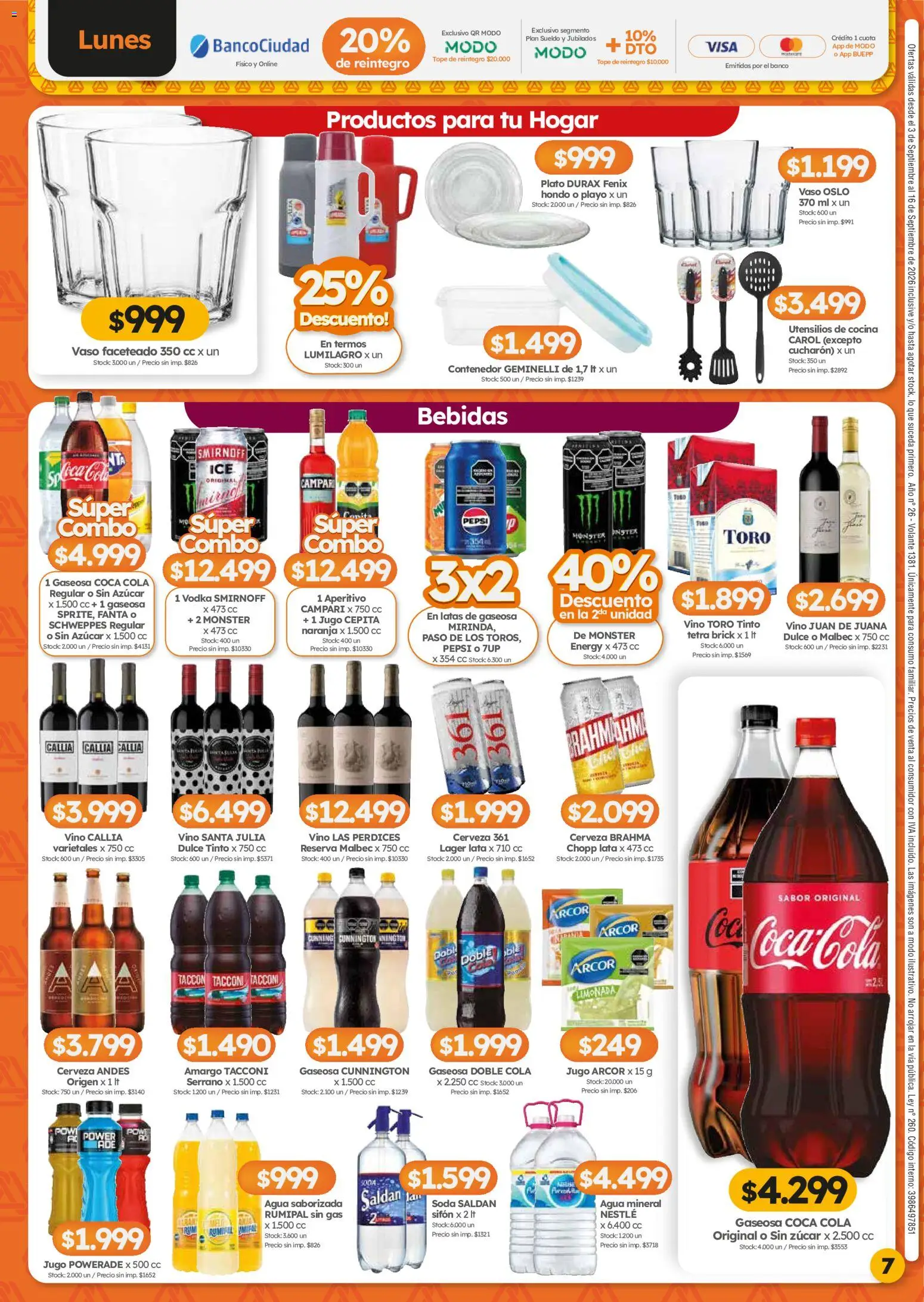 Cordiez - Ofertas │ válido desde el 03/09/2026 | Página: 7 | Productos: Vodka, Fanta, Gaseosa, Vino