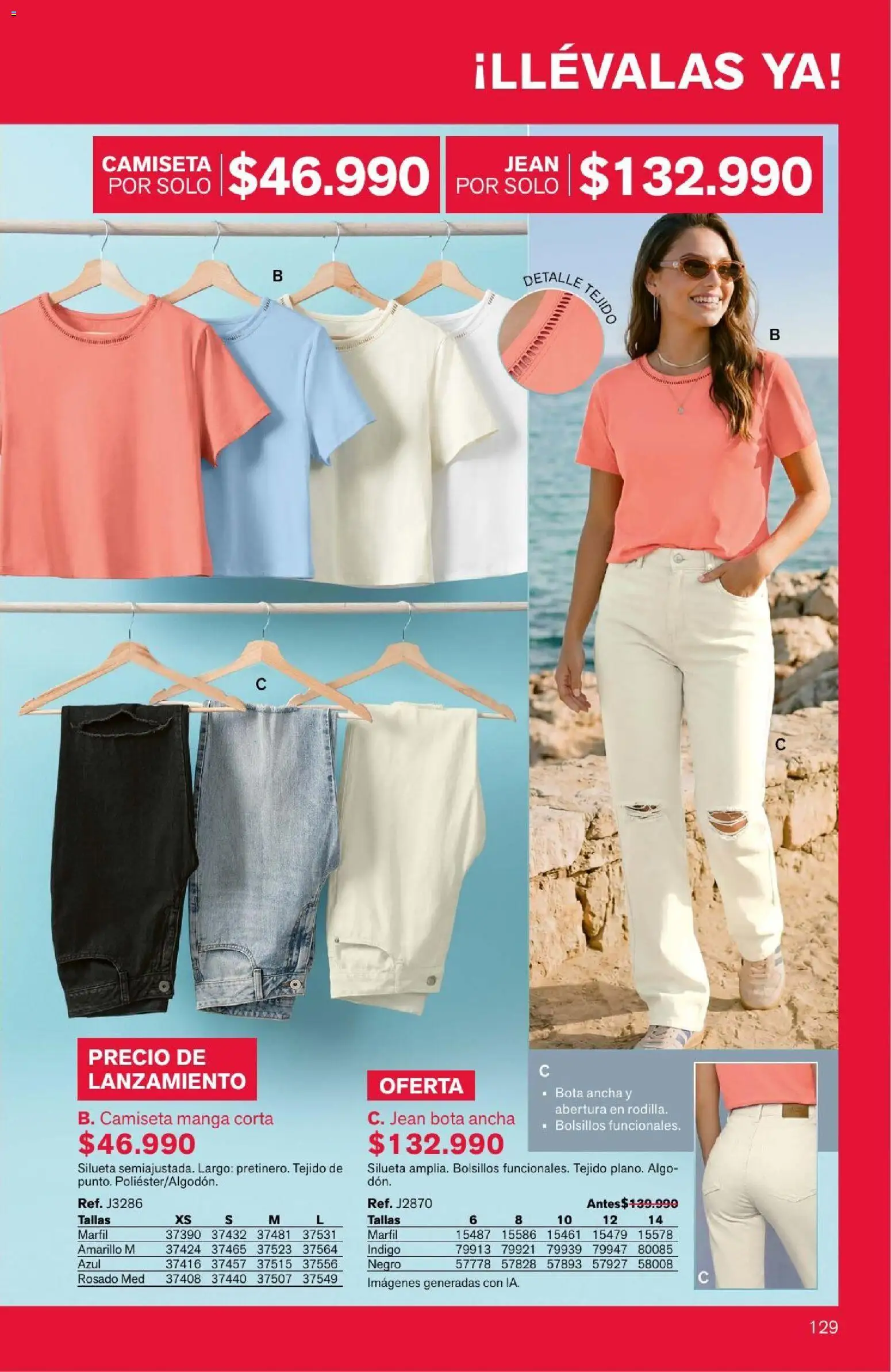Leonisa revista - valida desde el 04/08/2026 | Página: 129 | Productos: Bolsillos, Jean, Camiseta