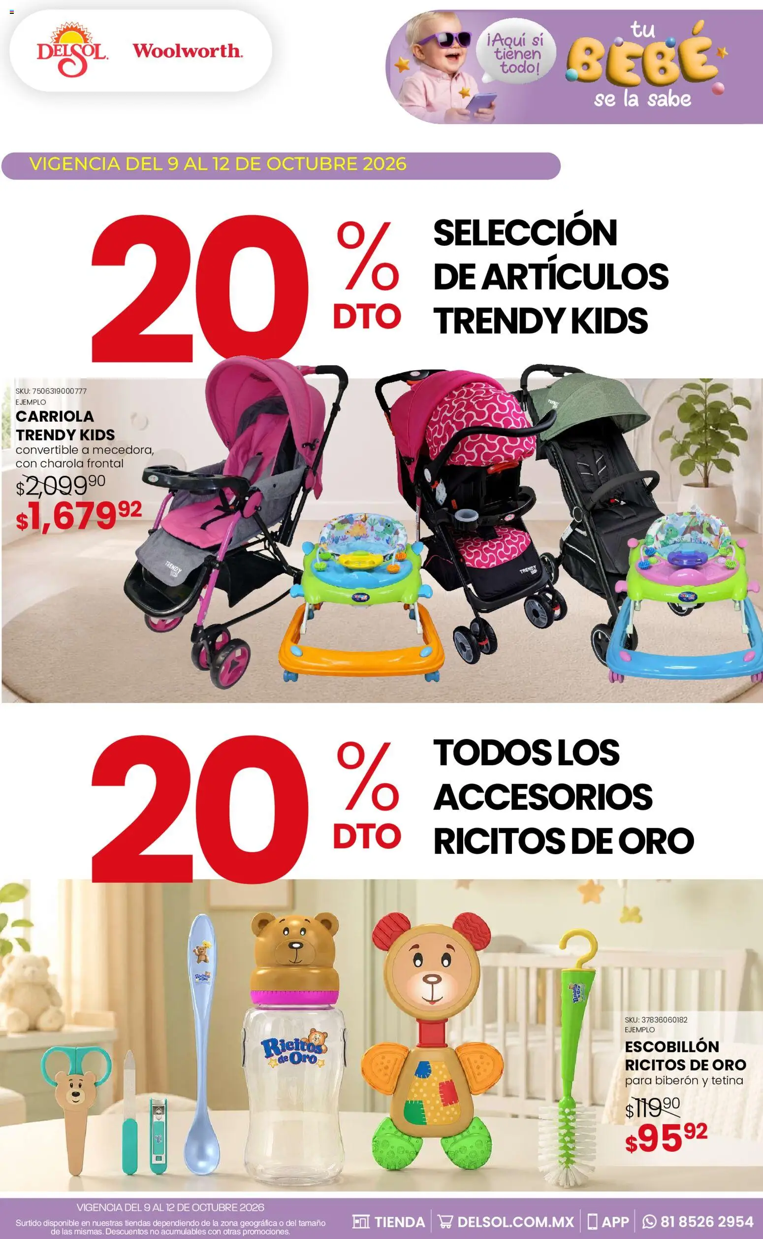 Nuevas ofertas de Del Sol y Woolworth válidas en toda la República Mexicana desde el 09/10/2026. ¡Encuentra las mejores ofertas en Del Sol y Woolworth catálogo Tu bebé se la sabe! | Página: 5