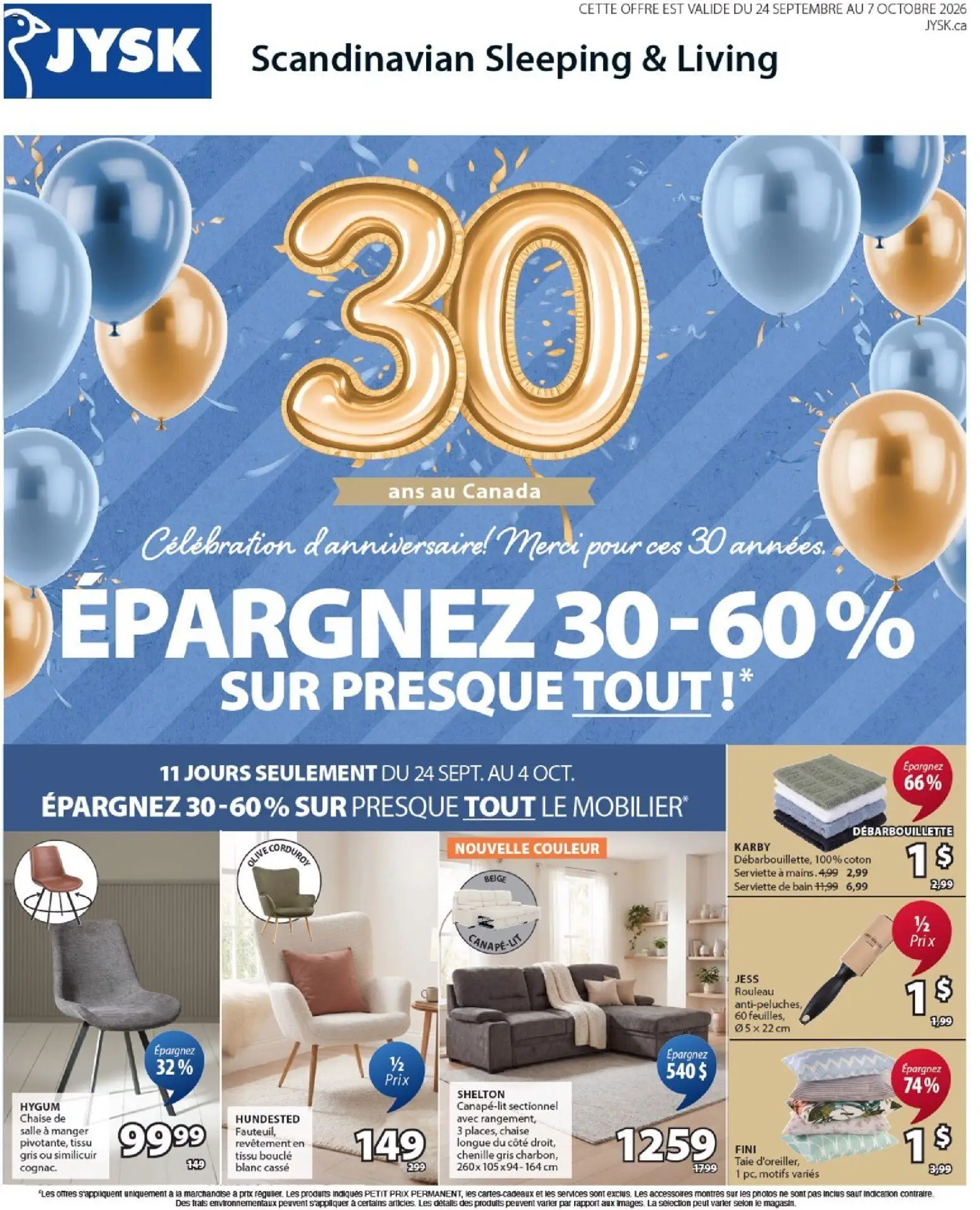 JYSK flyer valid from Sep 24, 2026 | Page: 1