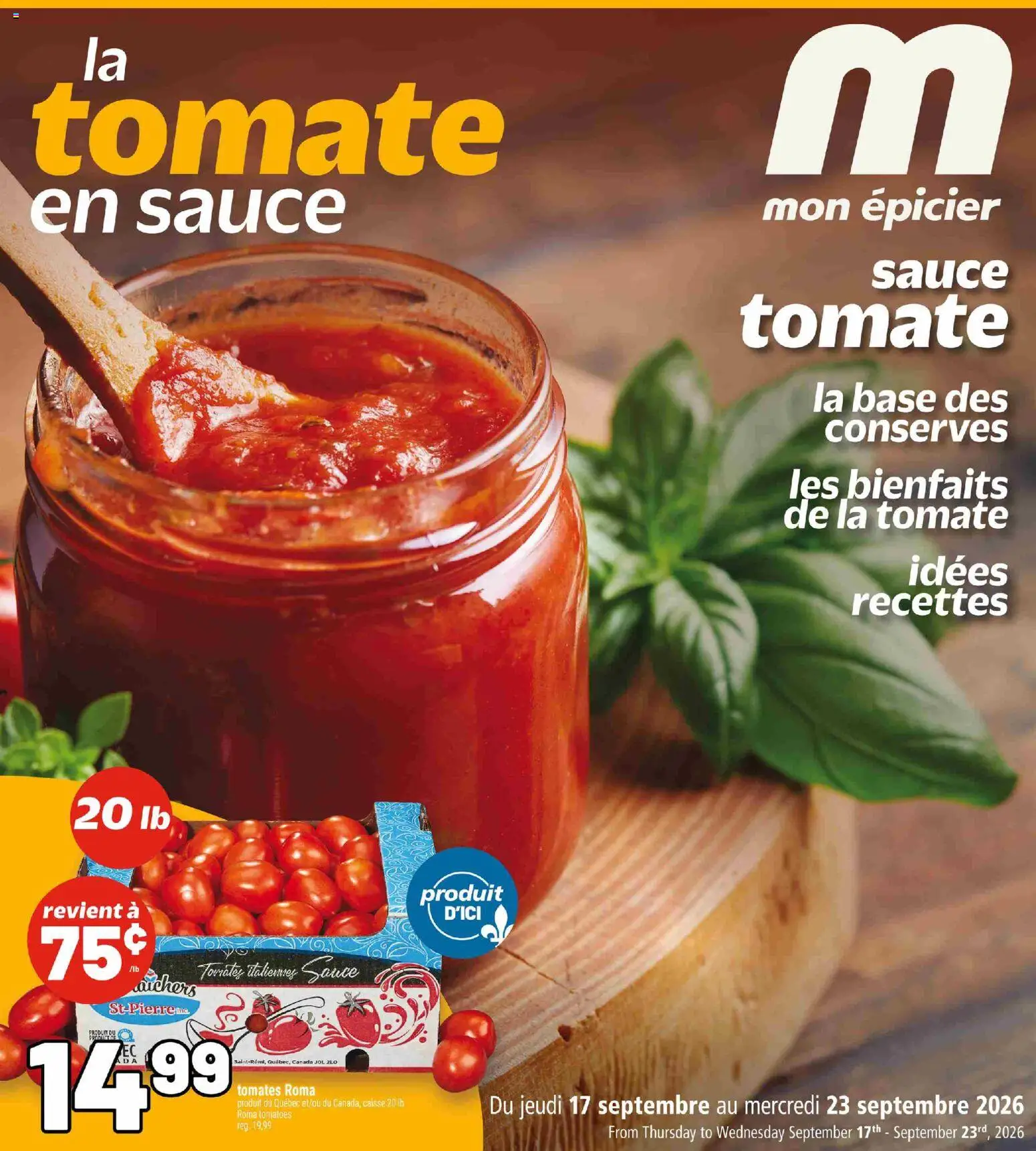 Metro flyer valid from Sep 17, 2026 | Page: 1 | Products: Tomatoes
