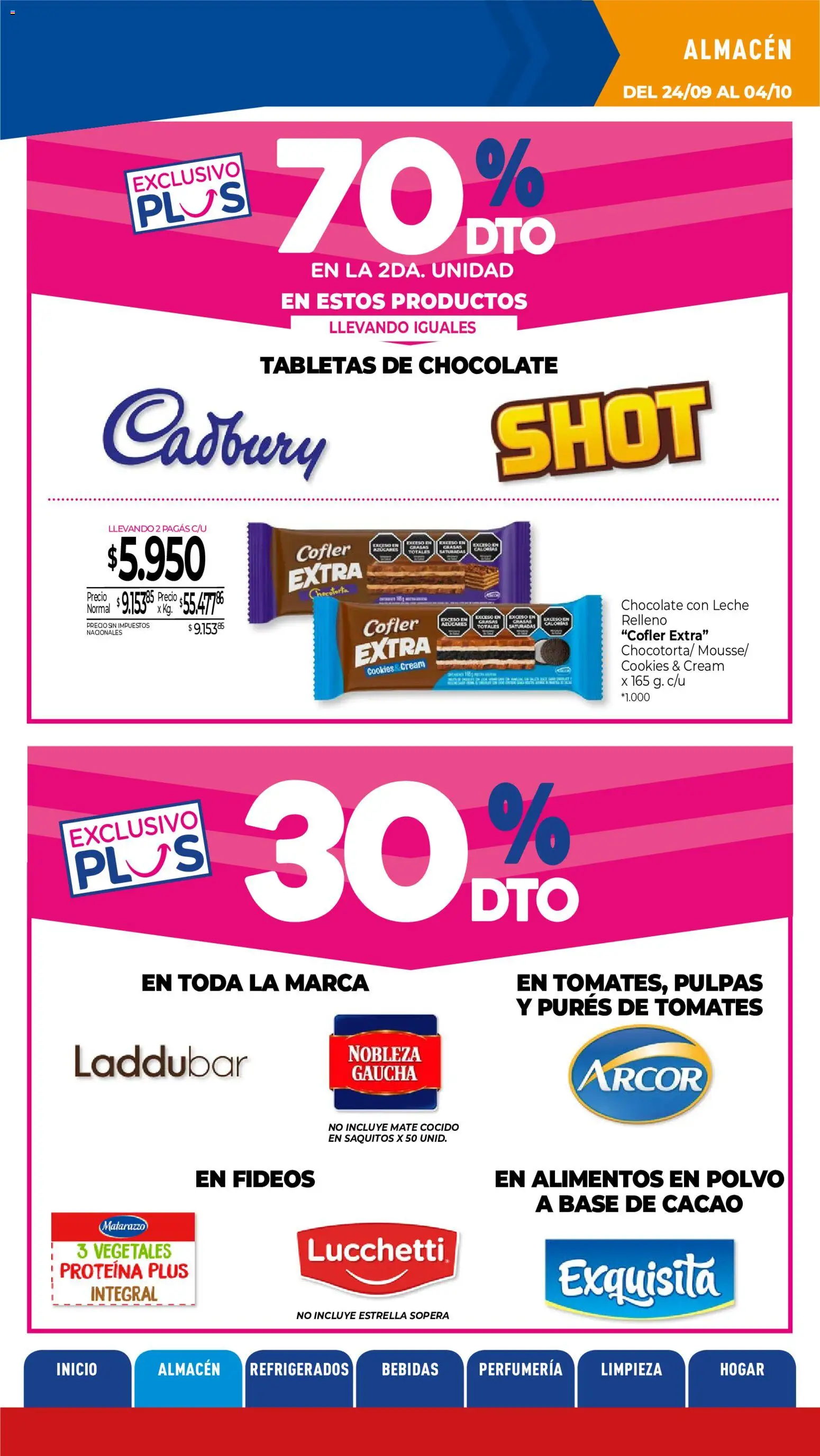 La Anonima catálogo │ válido desde el 24/09/2026 | Página: 5 | Productos: Polvo, Chocolate, Fideos, Cacao