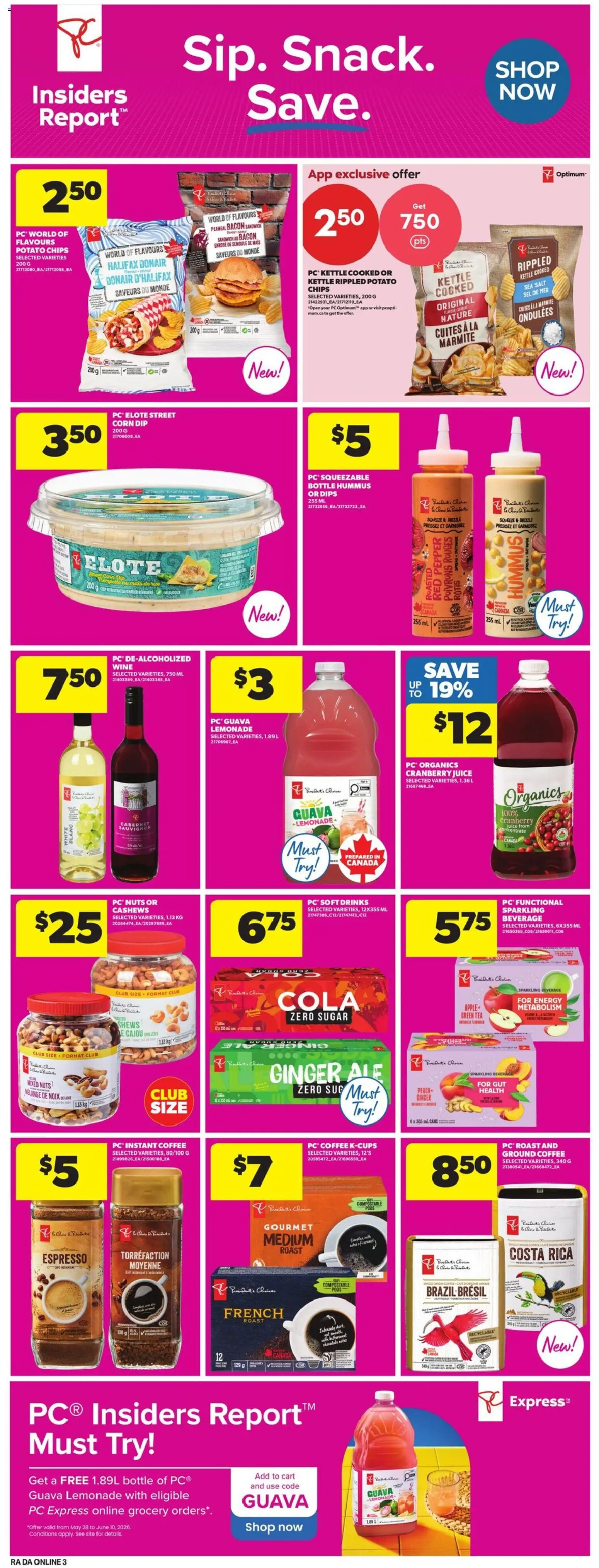 Atlantic Superstore flyer valid from 28.05.2026 | Page: 13 | Products: Kettle, Coffee, Juice, Wine