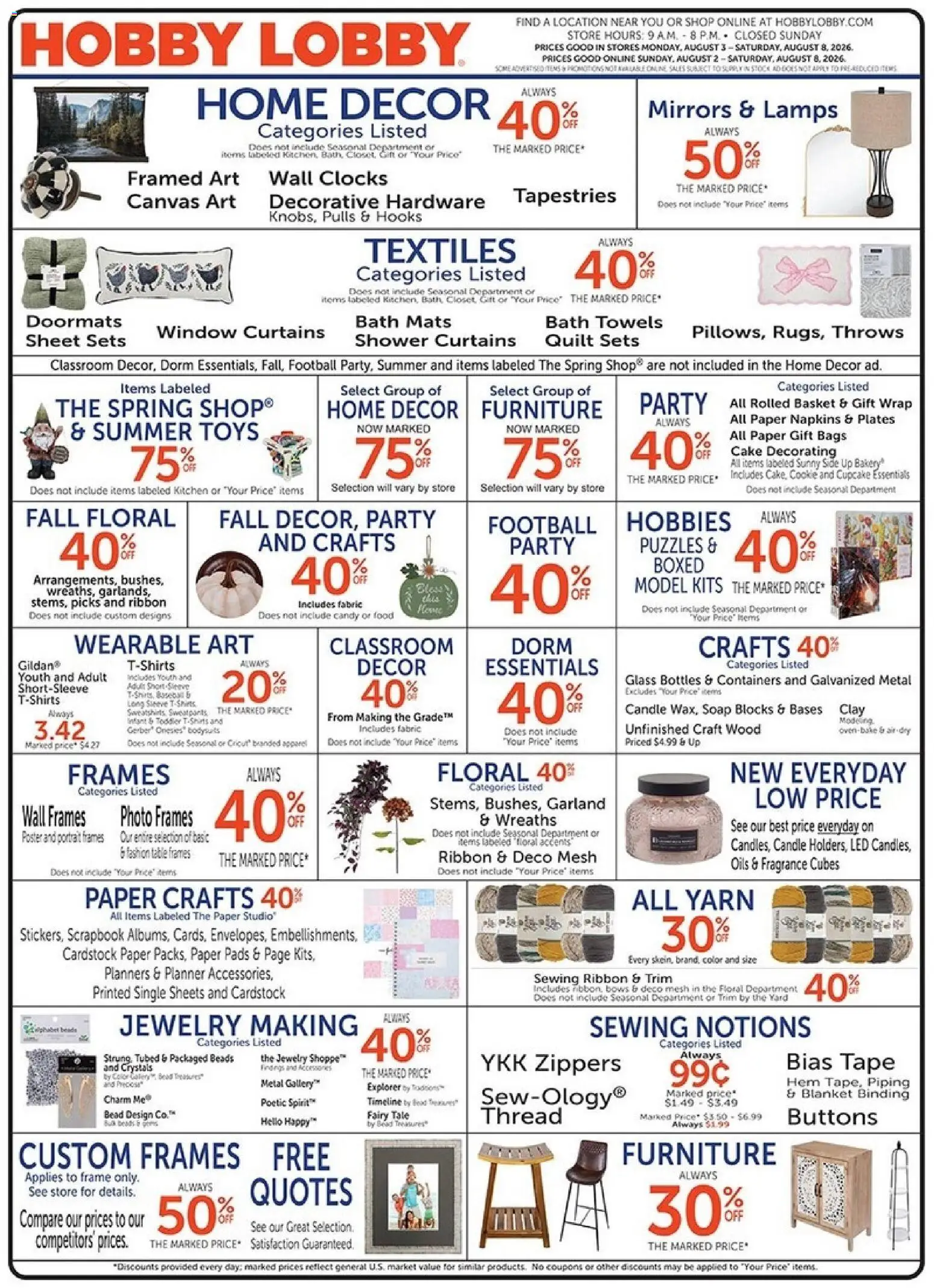 Hobby Lobby Weekly Ad - valid from 08/02/2026 | Page: 1