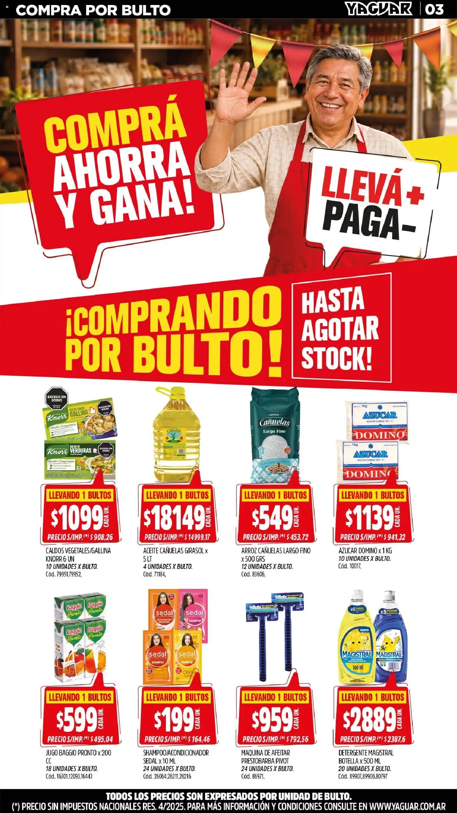 Yaguar - Oferta Semanal Mar del Plata │ válido desde el 31/08/2026 | Página: 3 | Productos: Botella, Shampoo, Detergente, Arroz