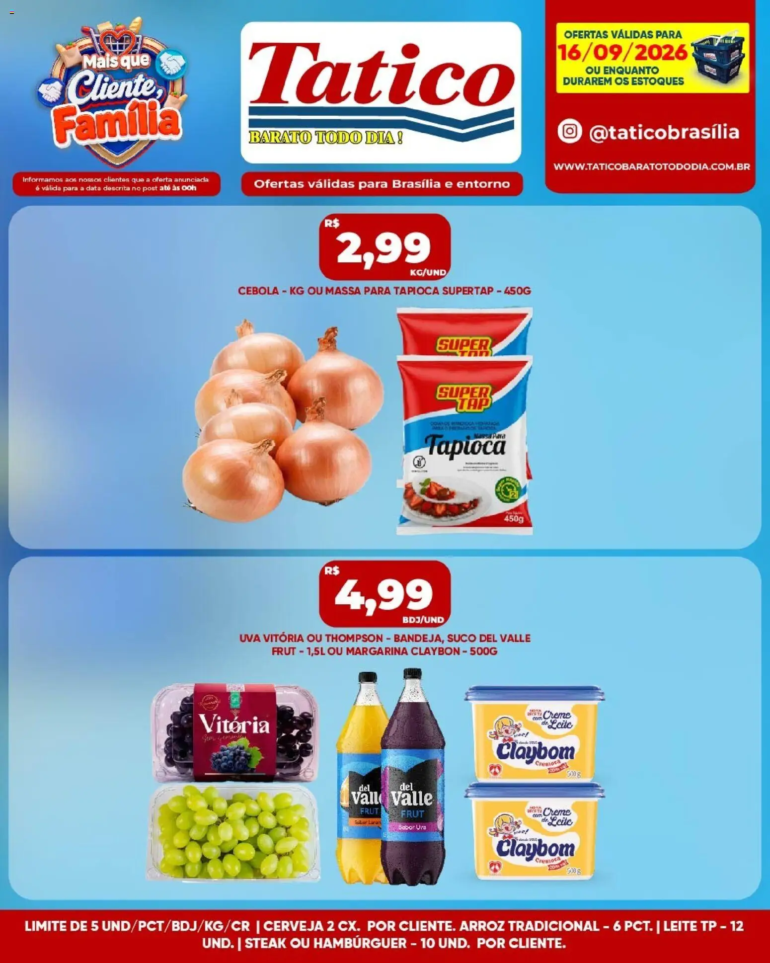 Tatico Folheto - válido de 16/09/2026 | Página: 4 | Produtos: Steak, Leite, Suco, Margarina