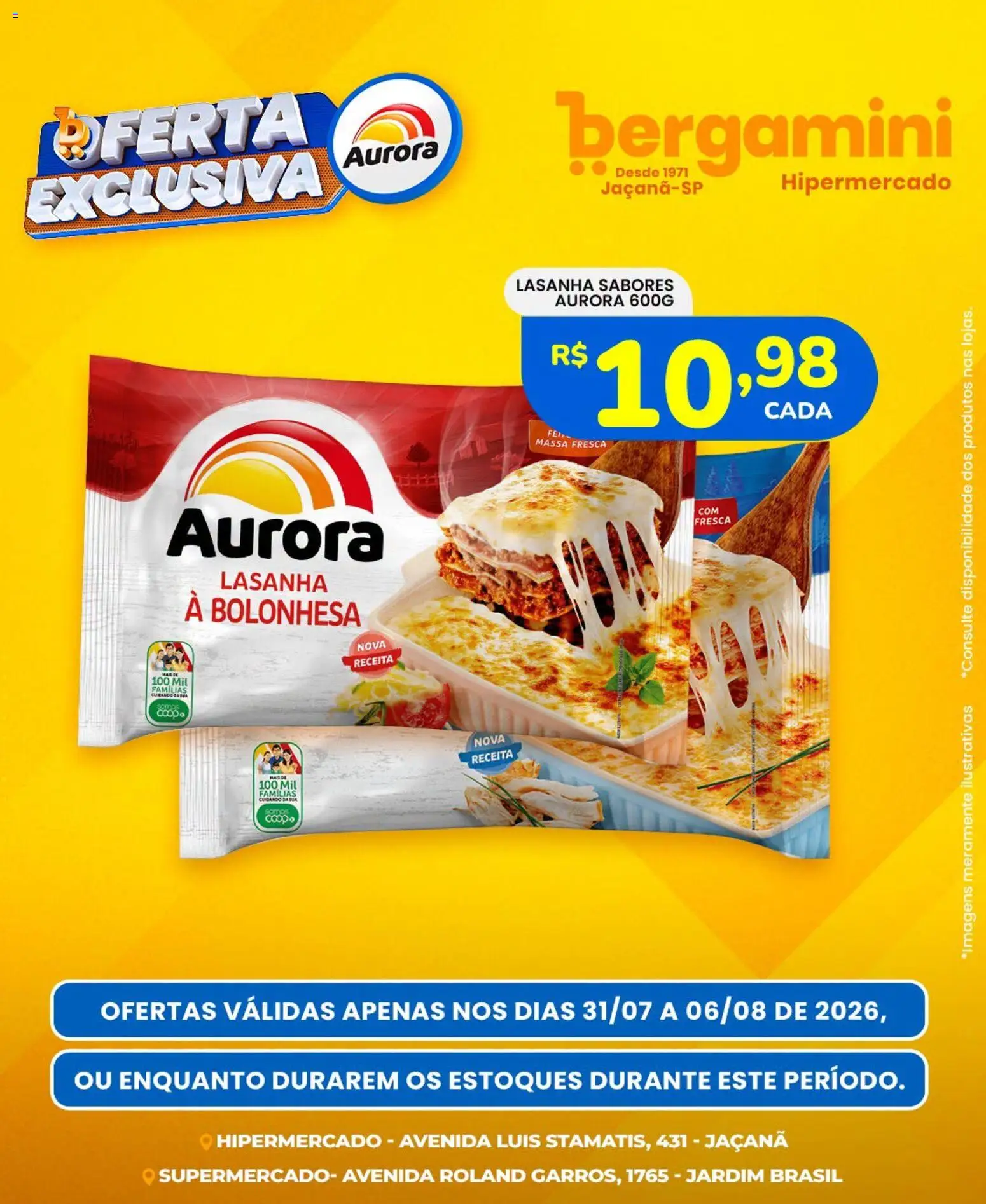 Supermercado Bergamini Folheto - válido de 31/07/2026 | Página: 2 | Produtos: Massa, Lasanha