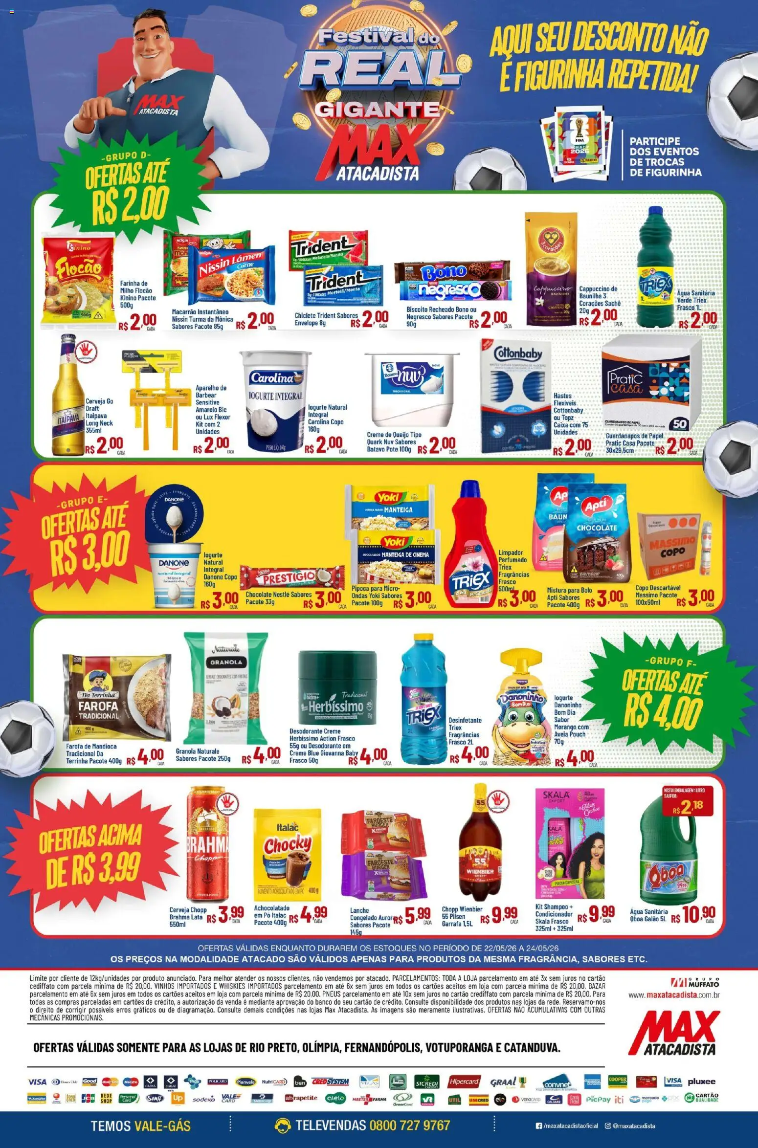 Max Atacadista Folheto - válido de 22.05.2026 | Página: 2 | Produtos: Mandioca, Biscoito, Manteiga, Mistura para bolo