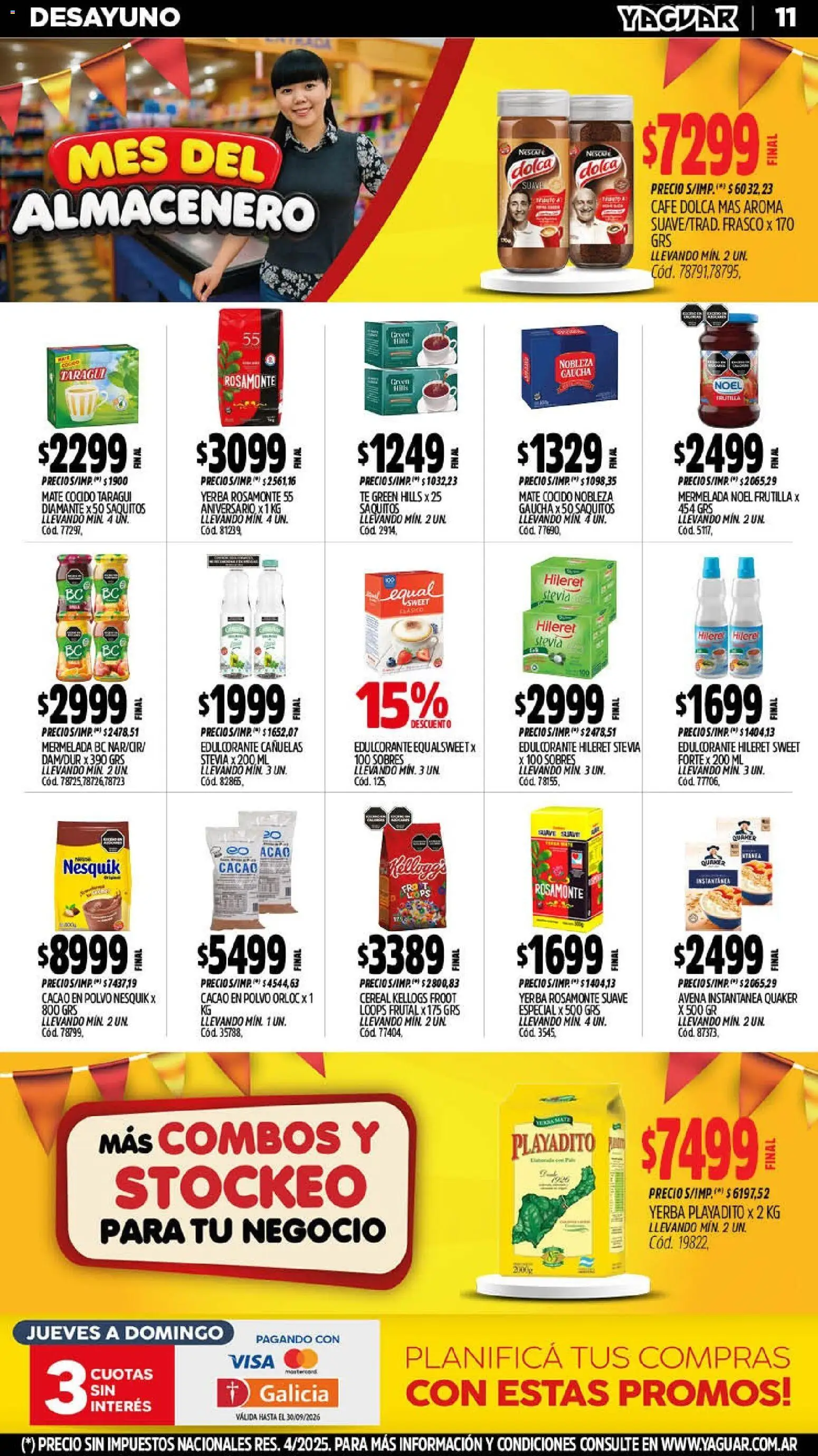 Yaguar - Oferta Semanal Mendoza │ válido desde el 07/09/2026 | Página: 11 | Productos: Mate, Té, Mermelada, Cacao