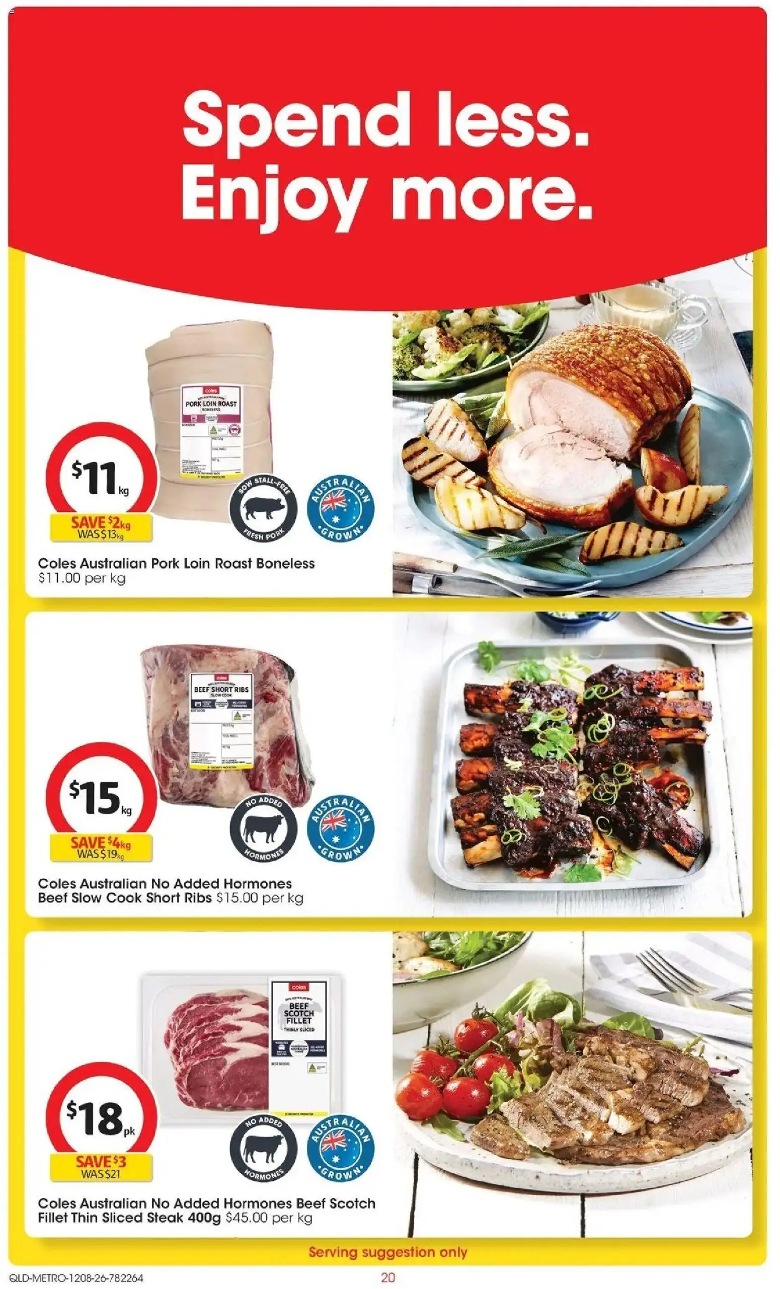 Coles catalogue - valid from 12/08/2026 | Page: 20 | Products: Pork loin, Beef, Scotch, Roast