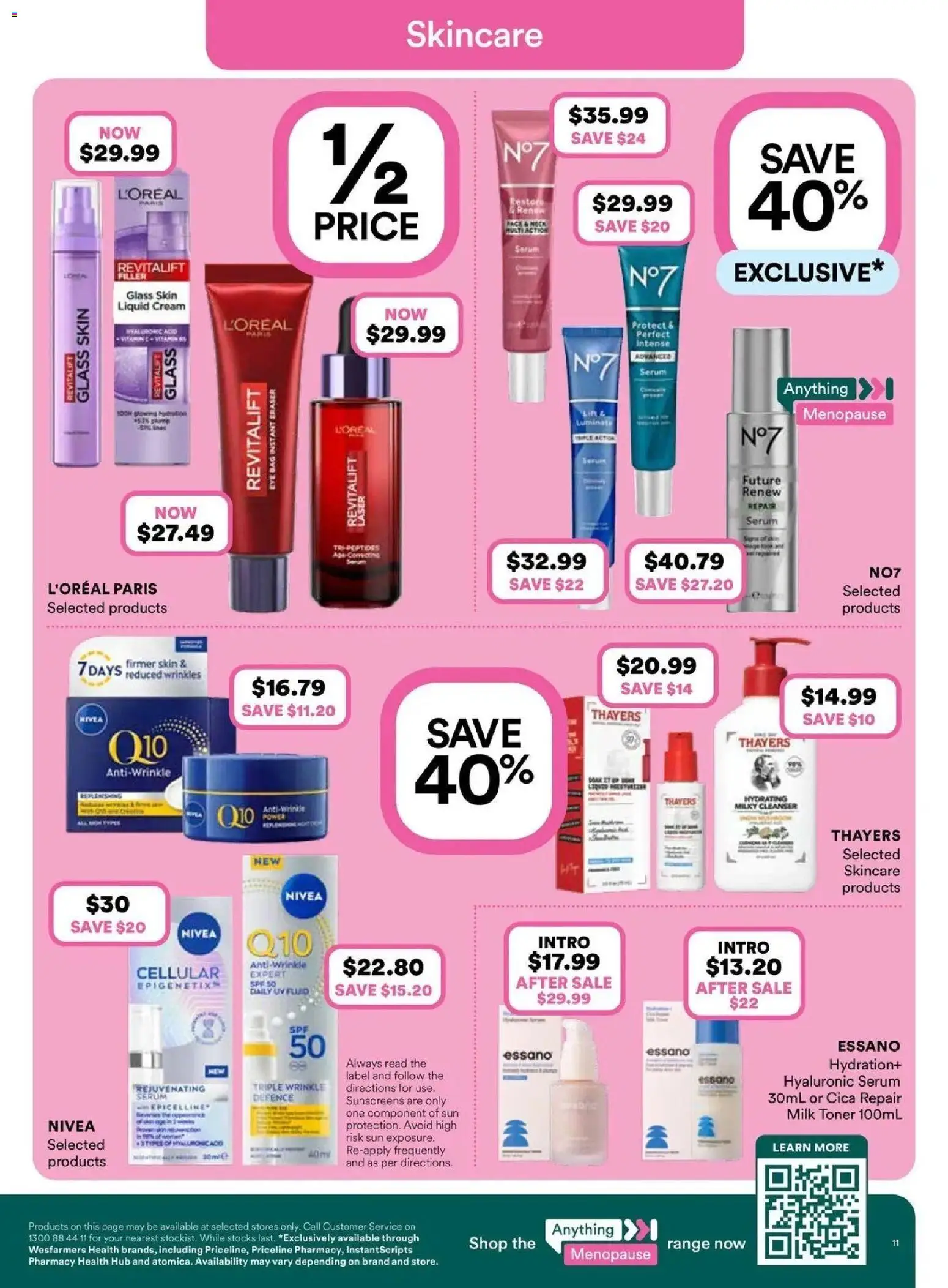 Priceline Pharmacy catalogue - valid from 13/08/2026 | Page: 11 | Products: Milk, Cream, Bag, Toner