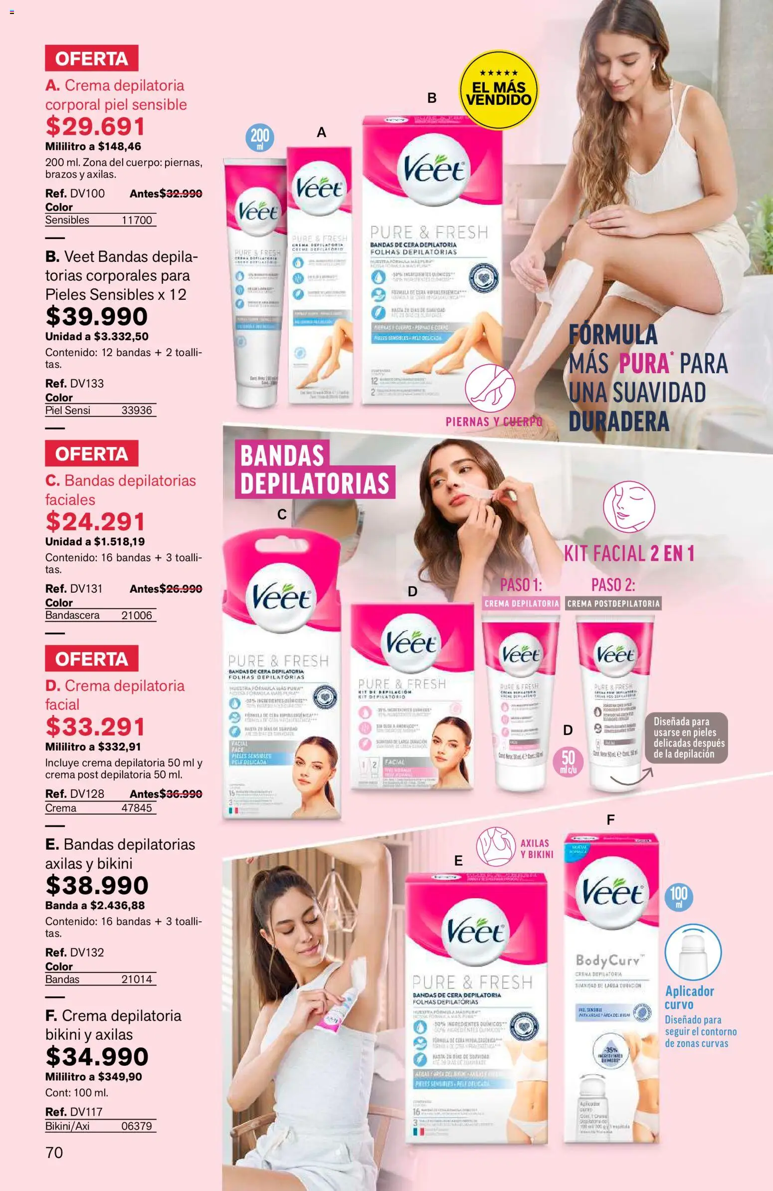 Leonisa revista - valida desde el 25/06/2026 | Página: 70 | Productos: Crema, Cera, Cera depilatoria, Contorno