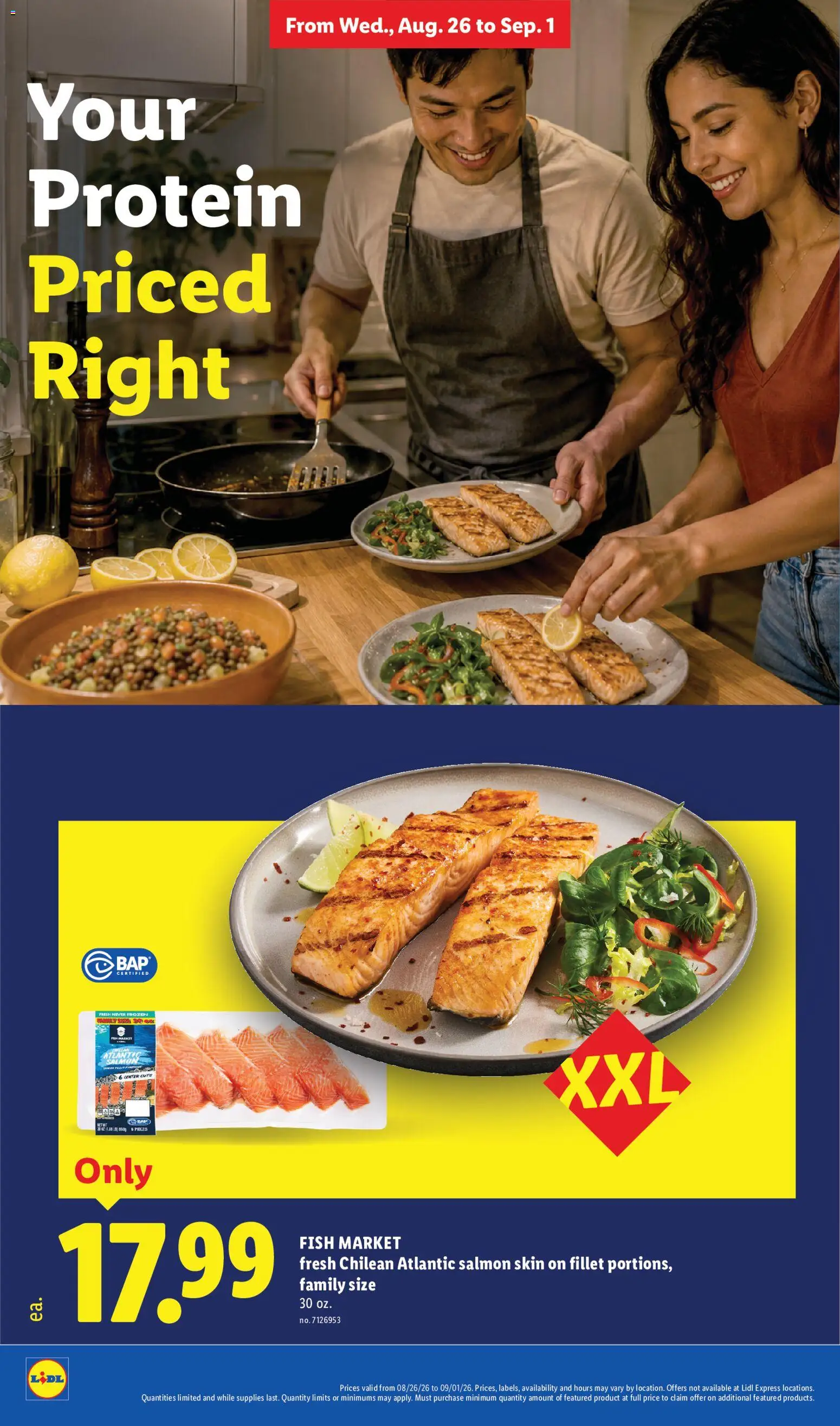 Lidl Weekly Ad - valid from 08/26/2026 | Page: 6 | Products: Fish, Protein, Salmon