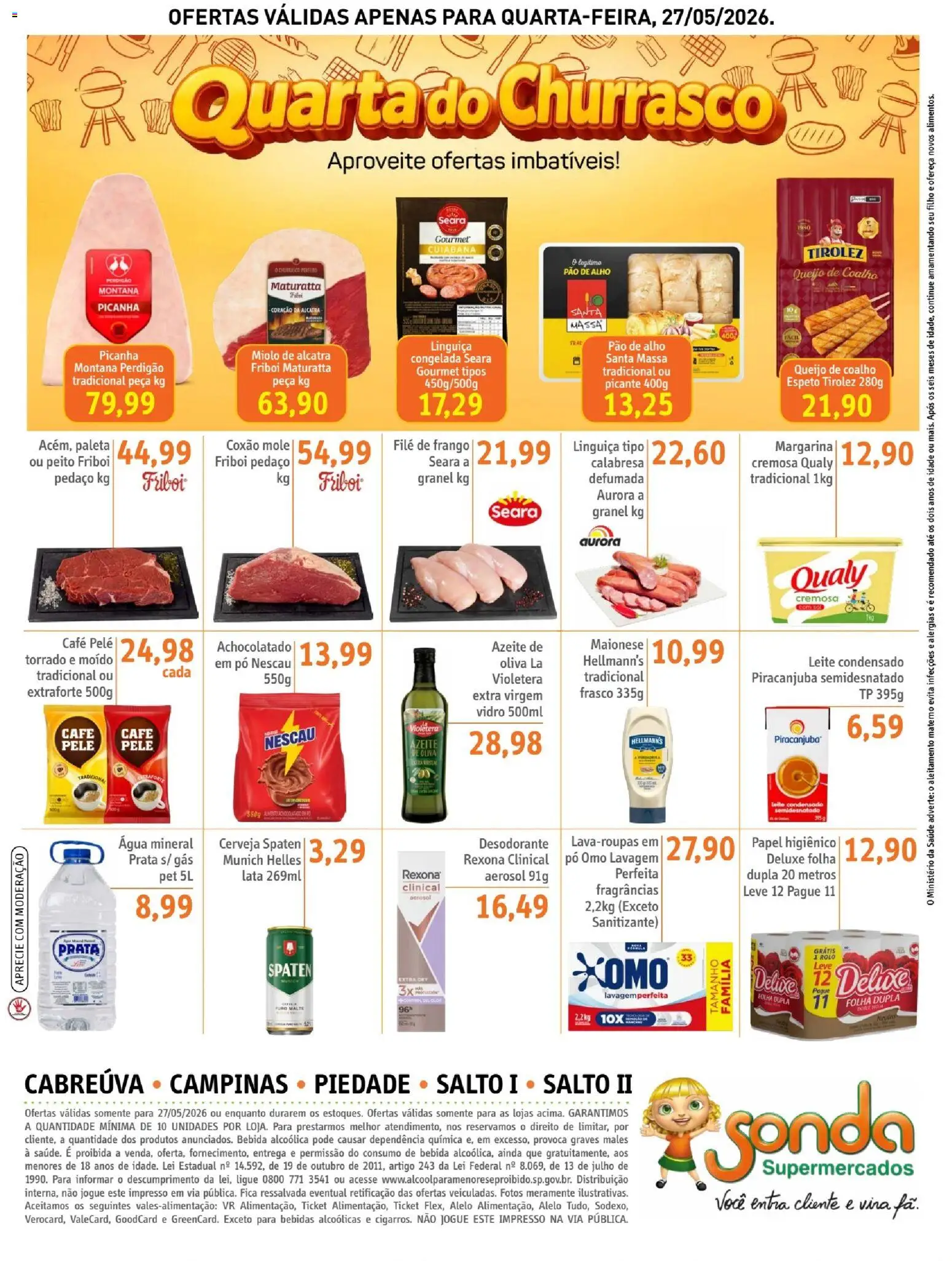 Sonda Folheto - válido de 27.05.2026 | Página: 4 | Produtos: Achocolatado, Leite, Massa, Frango