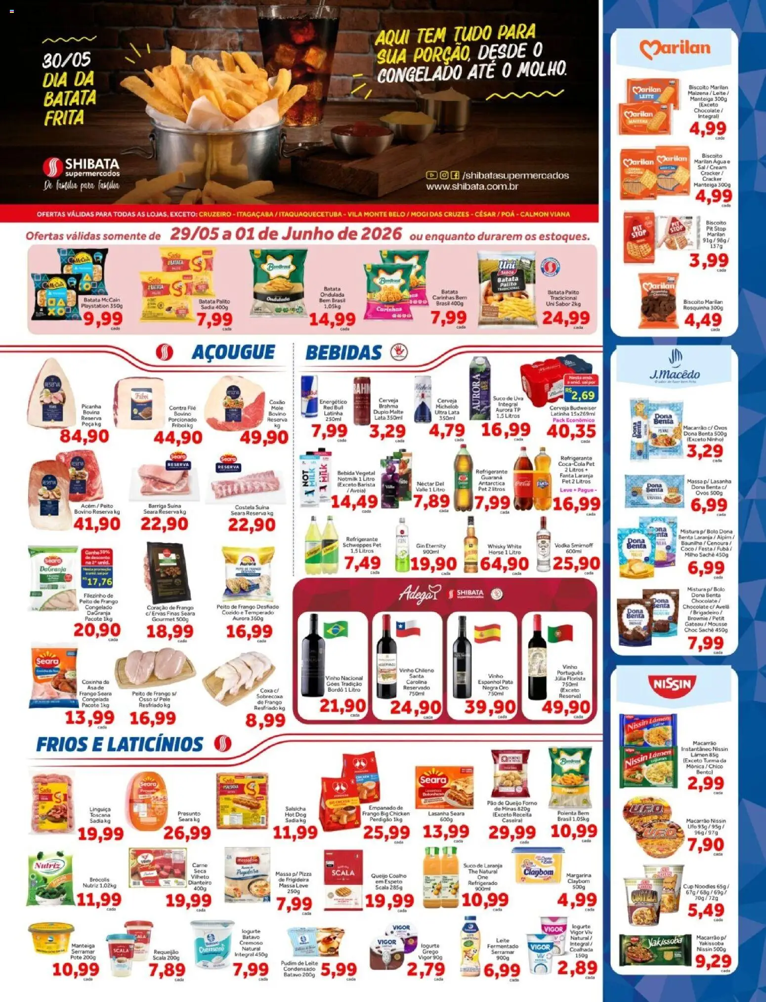 Shibata Folheto - válido de 05.06.2026 | Página: 1 | Produtos: Coração de frango, Pão, Cenoura, Bebida