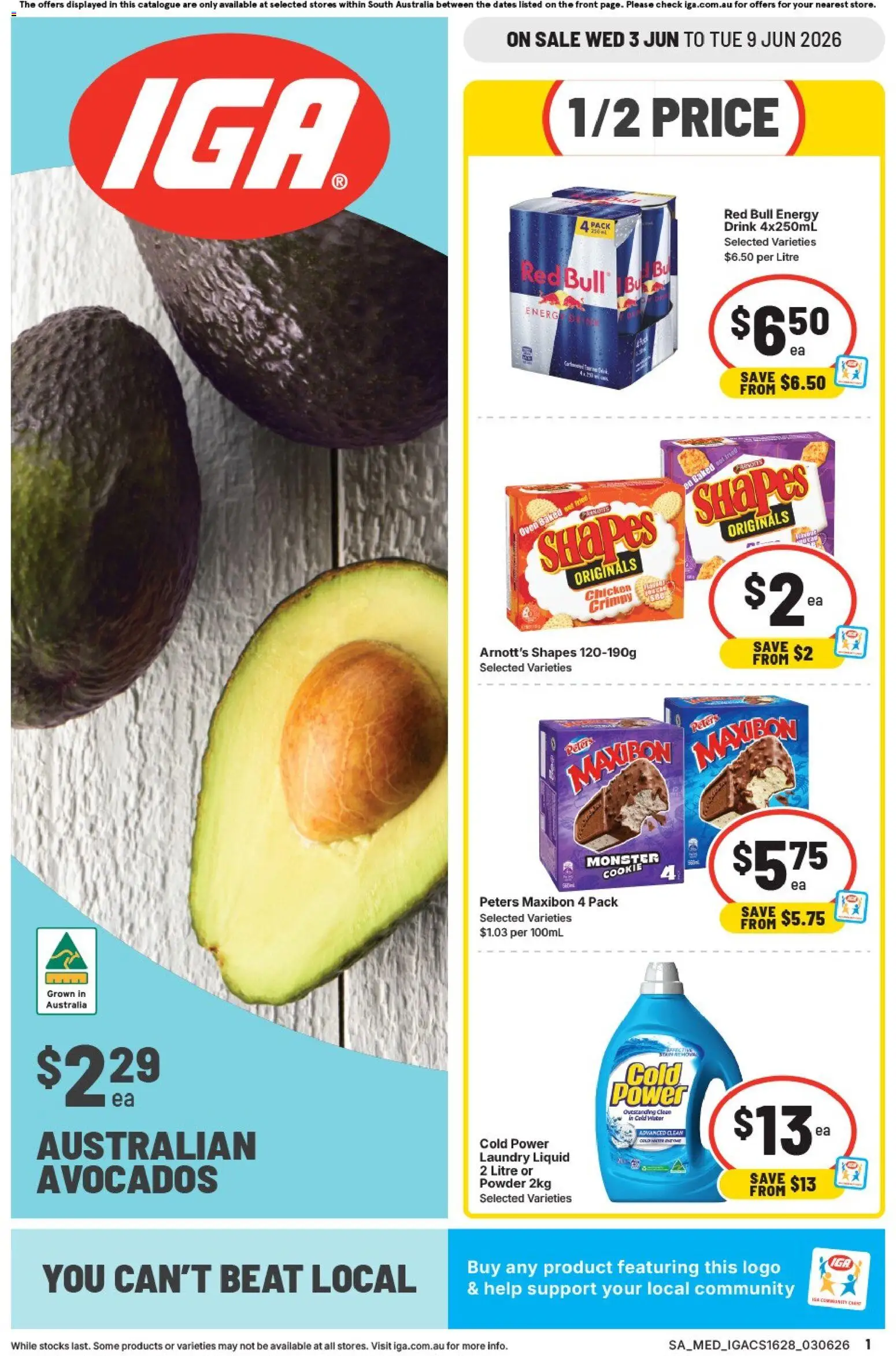 IGA catalogue - valid from 03.06.2026 | Page: 1 | Products: Powder, Energy drink, Chicken, Oven