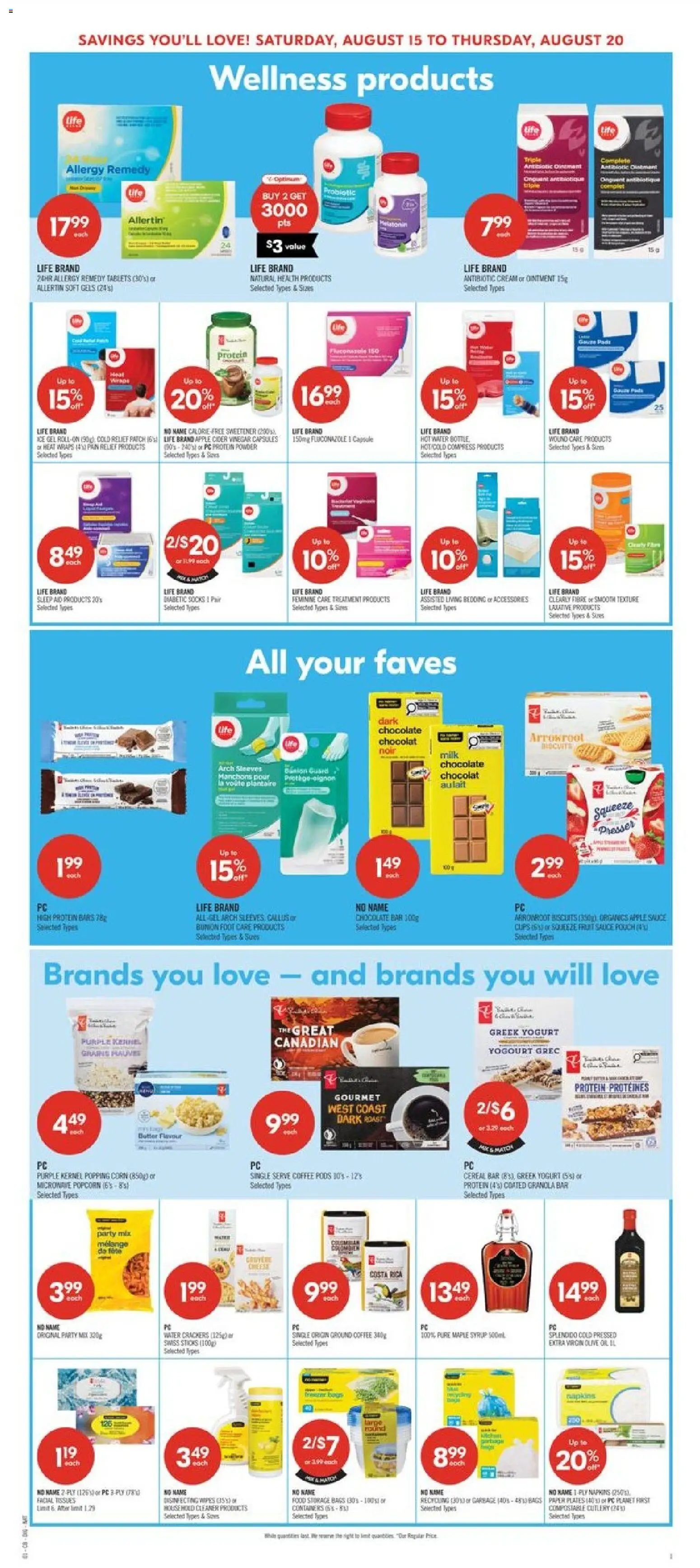 Shoppers flyer valid from Aug 14, 2026 | Page: 14 | Products: Maple syrup, Roast, Butter, Chocolate