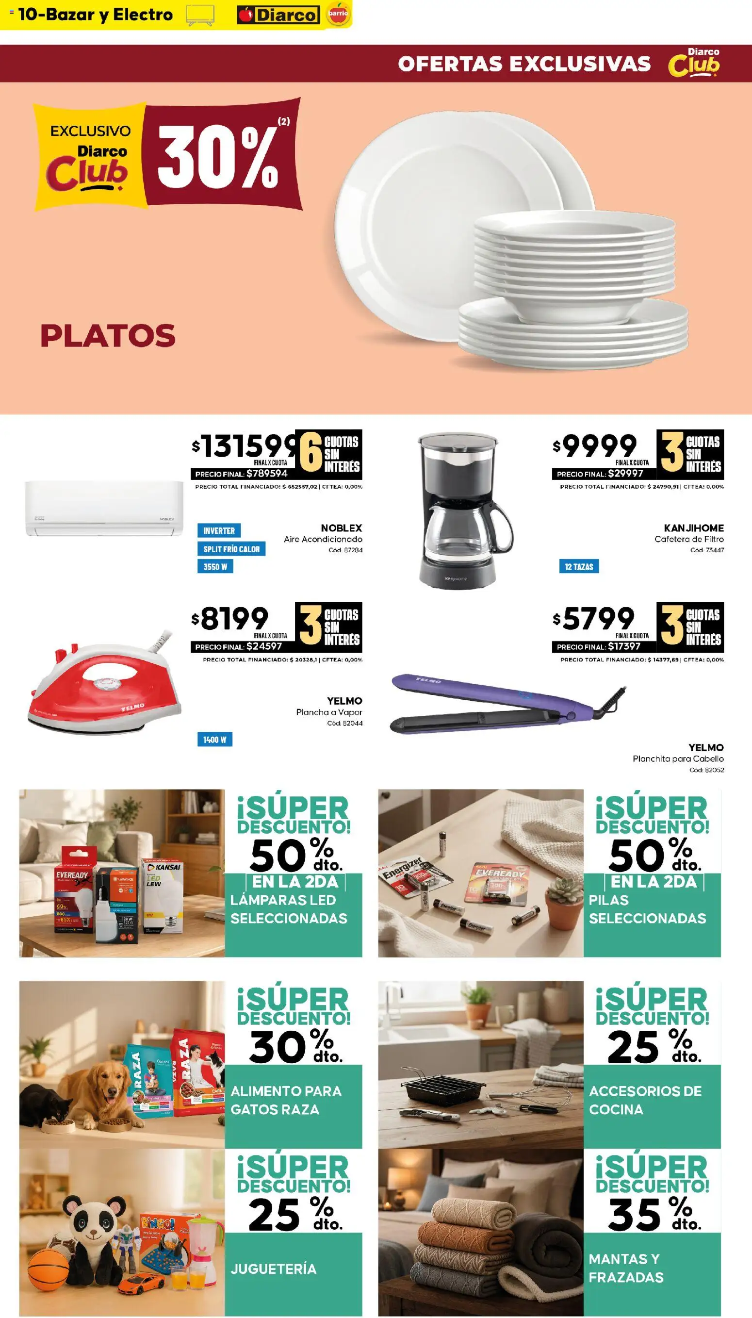 Diarco - Ofertas Diarco Barrio │ válido desde el 17/08/2026 | Página: 10 | Productos: Aire acondicionado, Pilas, Plancha, Lámparas
