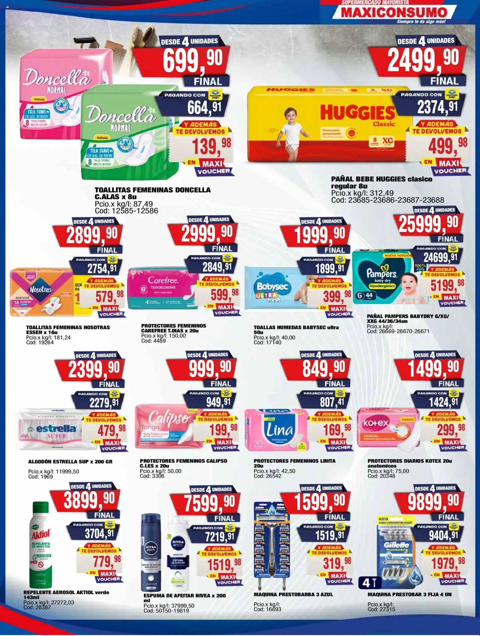Maxiconsumo ofertas │ válido desde el 31/08/2026 | Página: 28 | Productos: Diarios, Repelente de insectos, Protectores diarios, Toallitas femeninas