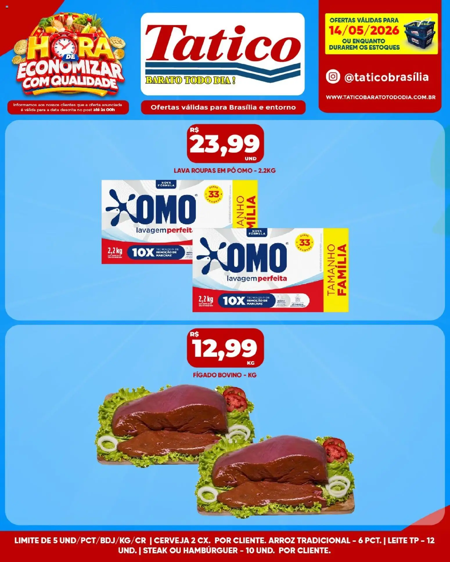 Tatico Folheto - válido de 15.05.2026 | Página: 34 | Produtos: Leite, Cerveja, Roupas, Hambúrguer