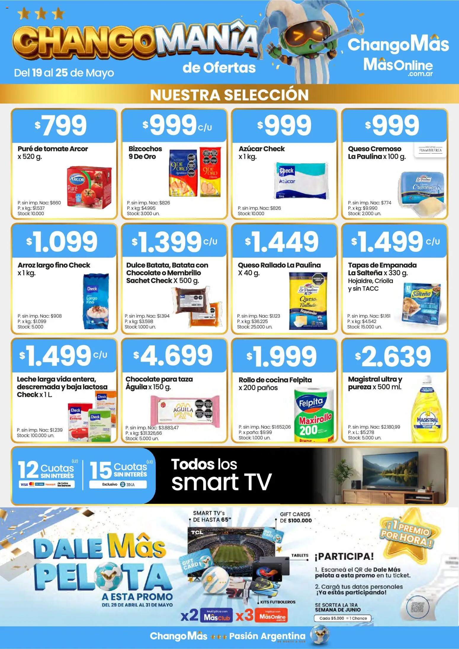 Changomas ofertas │ válido desde el 19.05.2026 | Página: 1 | Productos: Taza, Pelota, Leche, Queso