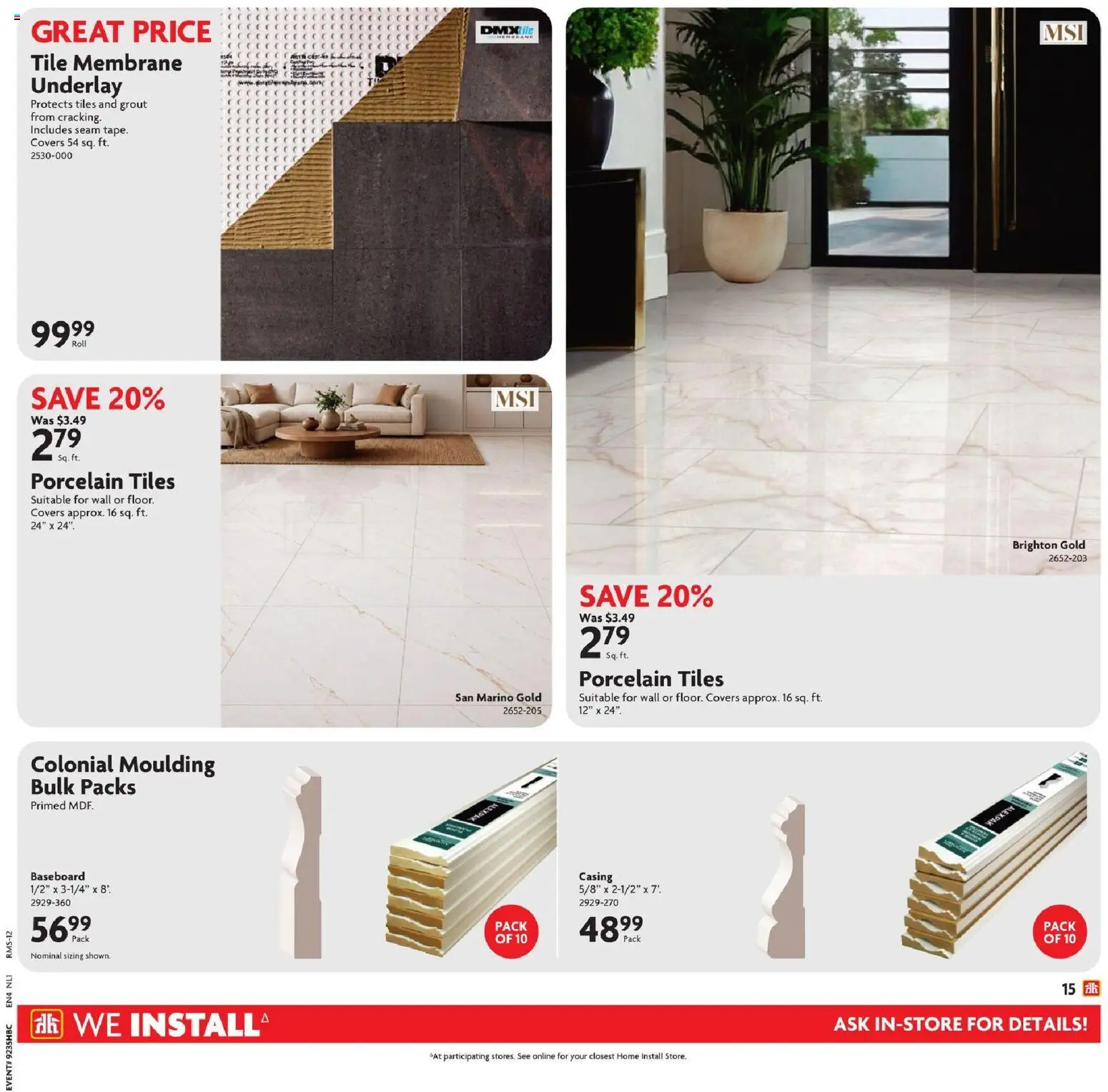 Home Hardware flyer valid from Aug 27, 2026 | Page: 15 | Products: Tiles