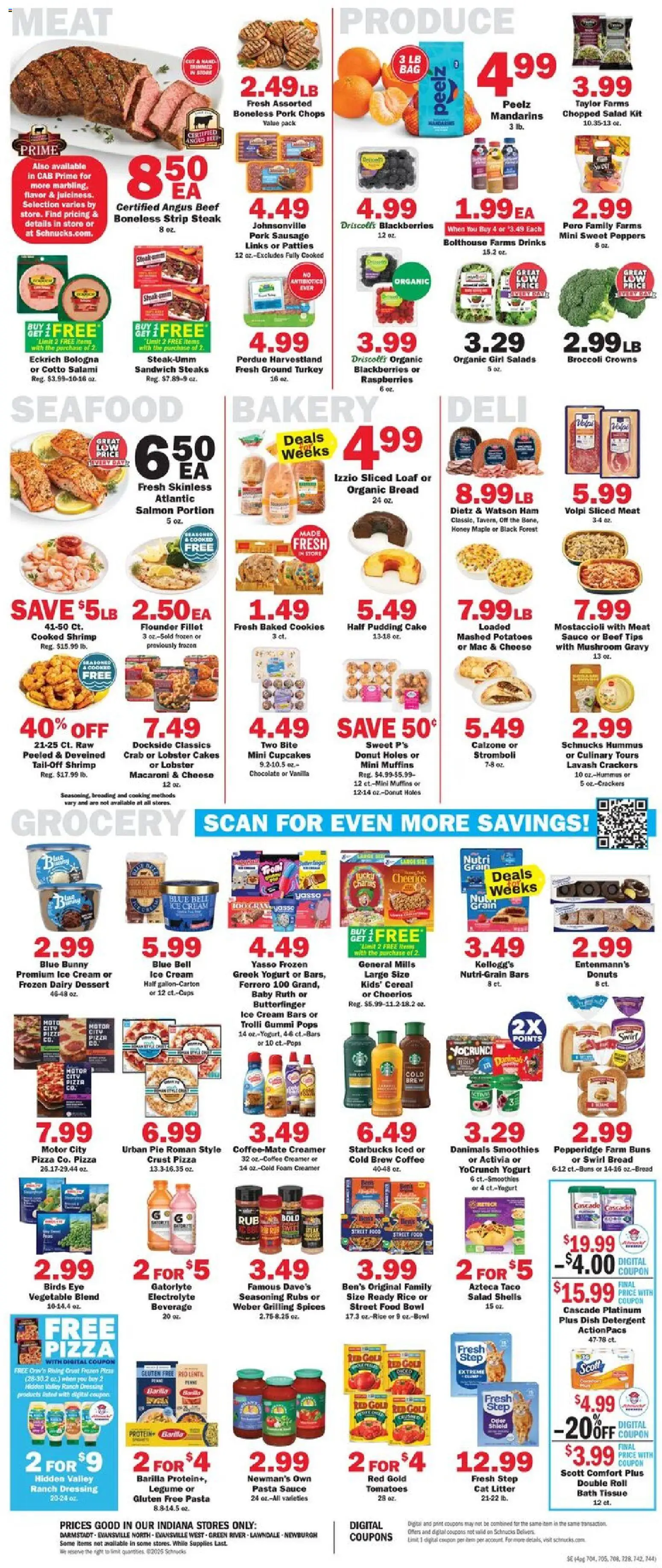 Schnucks Weekly Ad - valid from 08/19/2026 | Page: 4 | Products: Mandarins, Crackers, Ice cream, Salmon
