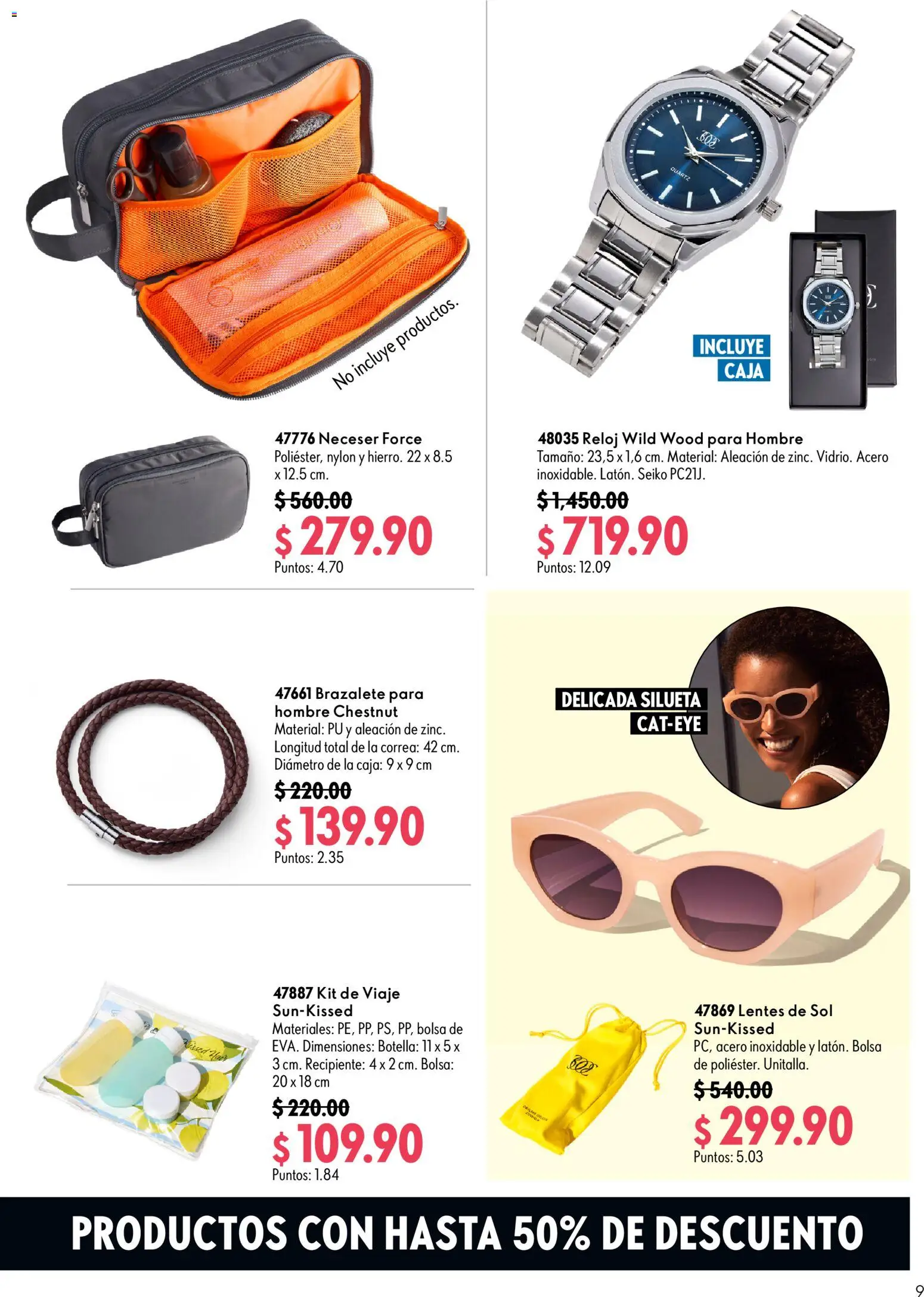 Nuevas ofertas de Oriflame válidas en toda la República Mexicana desde el 18/07/2026. ¡Encuentra las mejores ofertas en Oriflame catálogo Venta Especial! | Página: 9 | Productos: Bolsa, Neceser, Lentes de sol, Brazalete